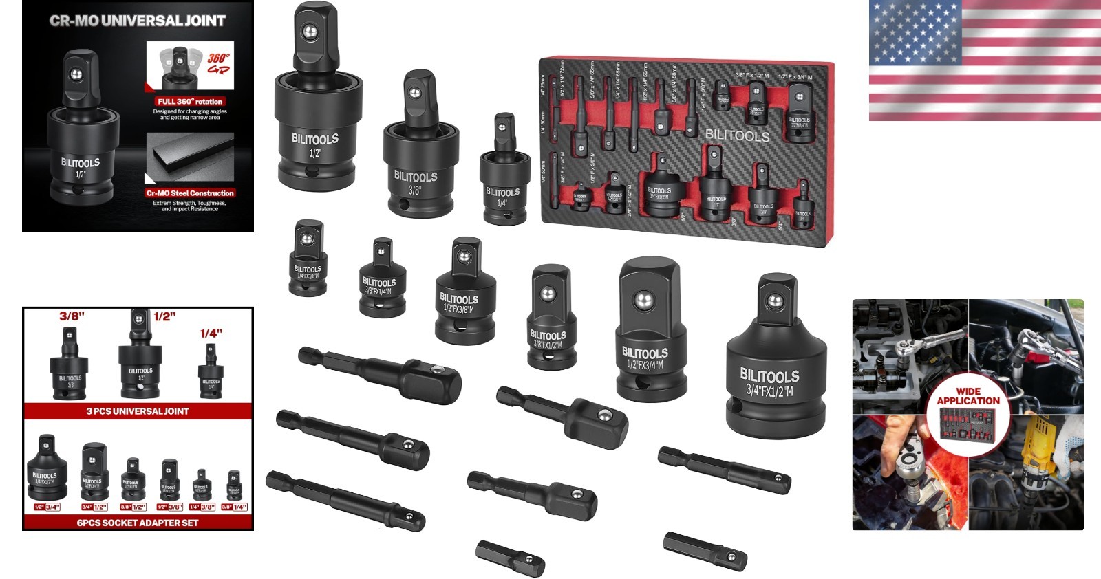 Impact Socket & U-Joint Adapter Kit | Corrosion Resistant