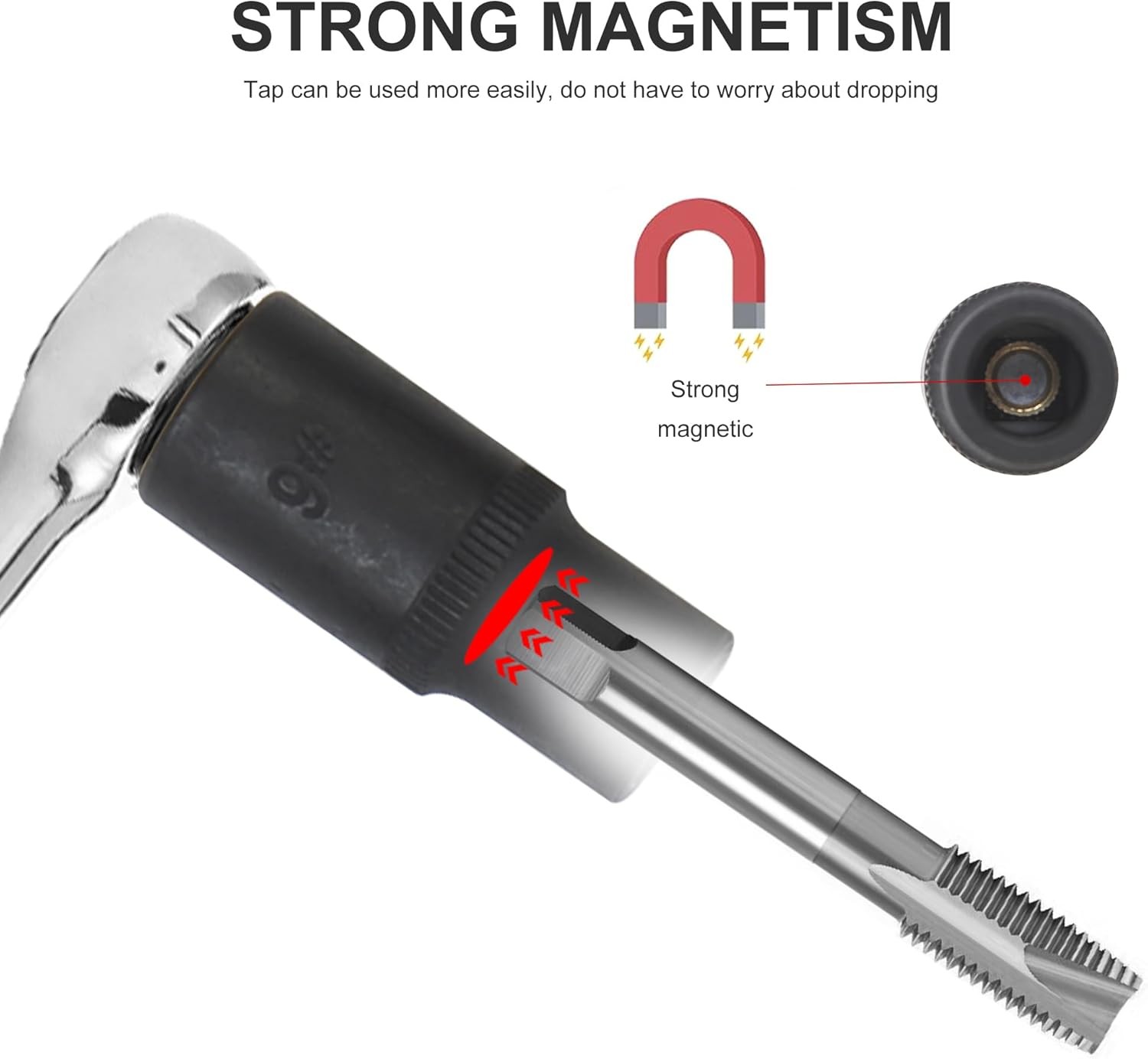 10-Piece Tap Holders Set 1/4″Dr 3/8″Dr Socket Magnetic