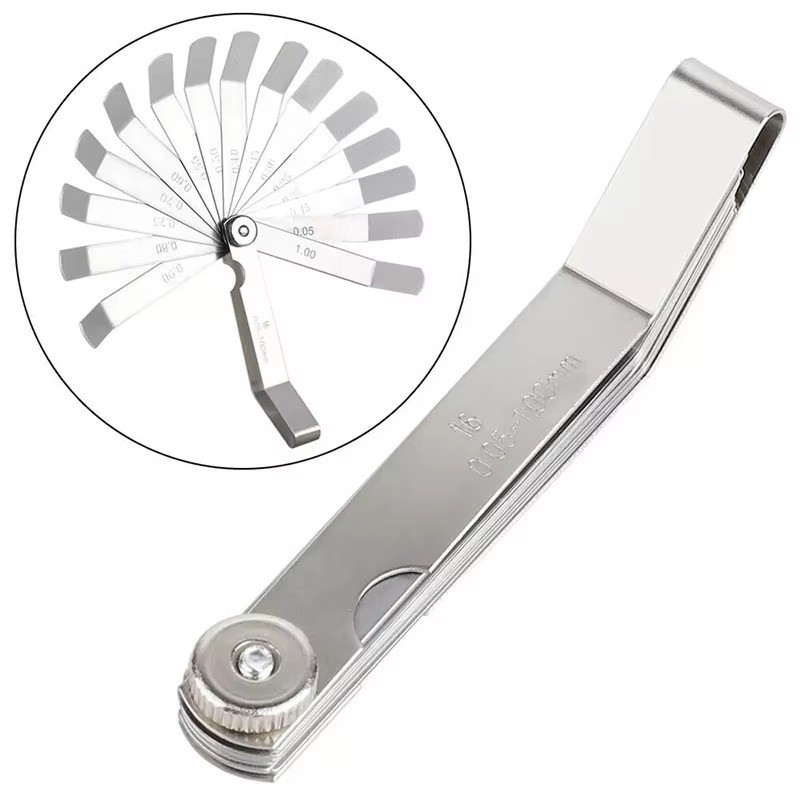 Feeler Gauge Set 2pcs Stainless Steel 32 Straight 16 Offset Blades SAE Metric US