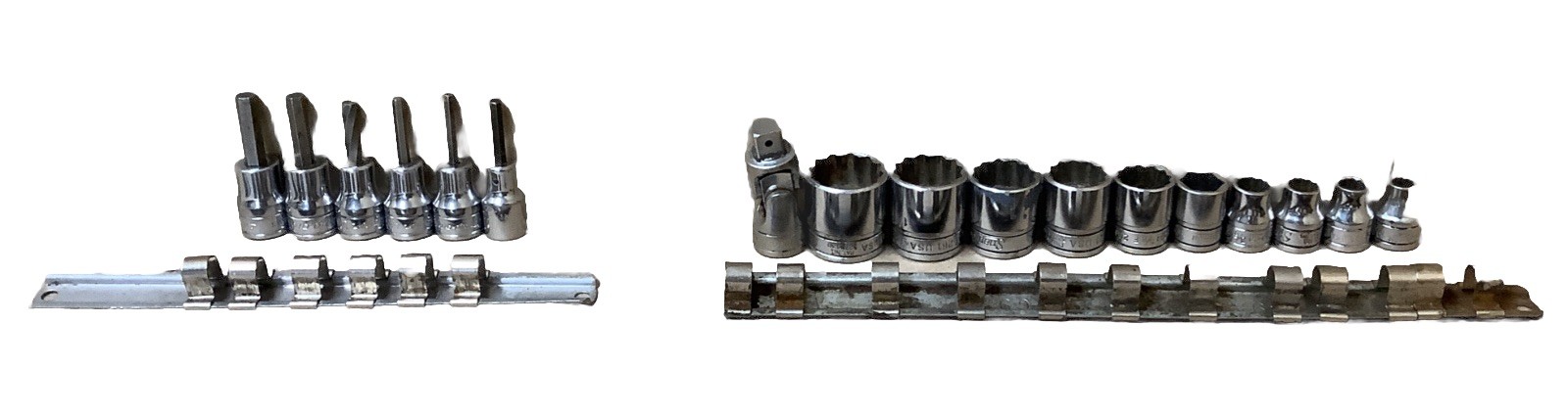 Snap On FL860 17pc 1/4”-7/8” & 5/32”-1/4” 3/8” Drive 12PT Socket Set -Silver