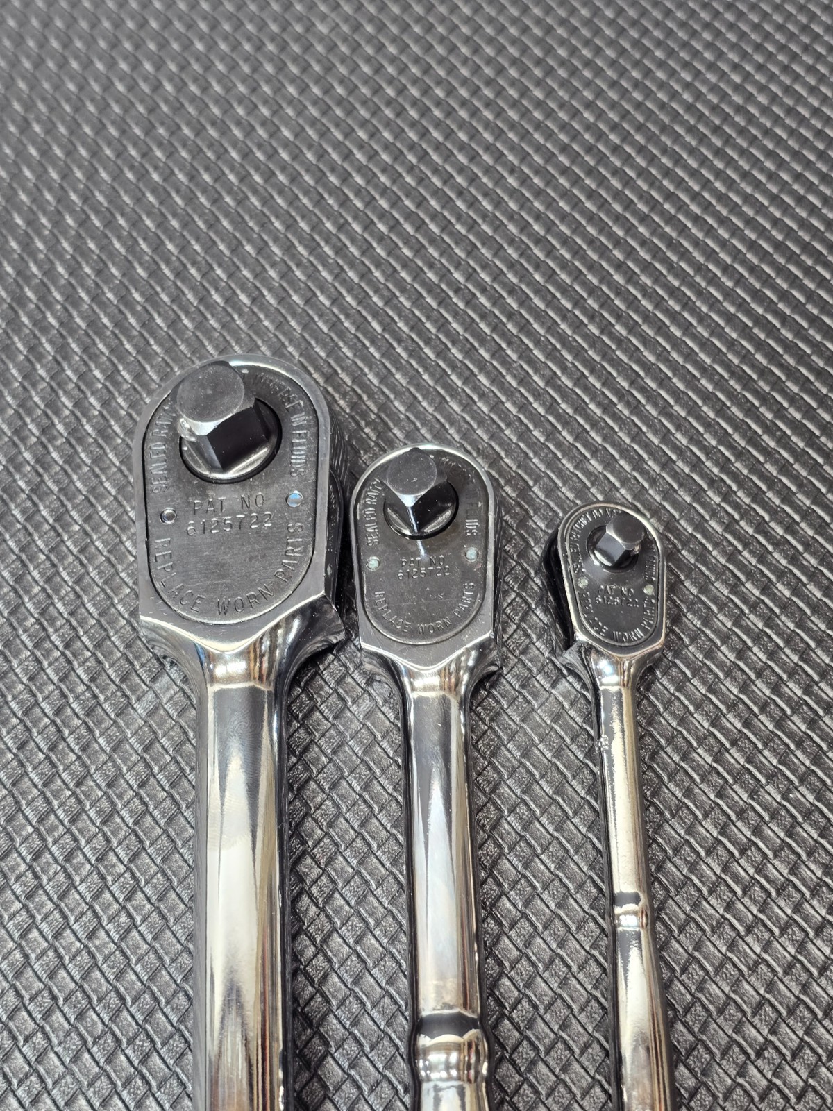 Caterpillar Tools Cat USA 3pc Ratchet Set By Snapon 233-1637 1/2 3/8 1/4