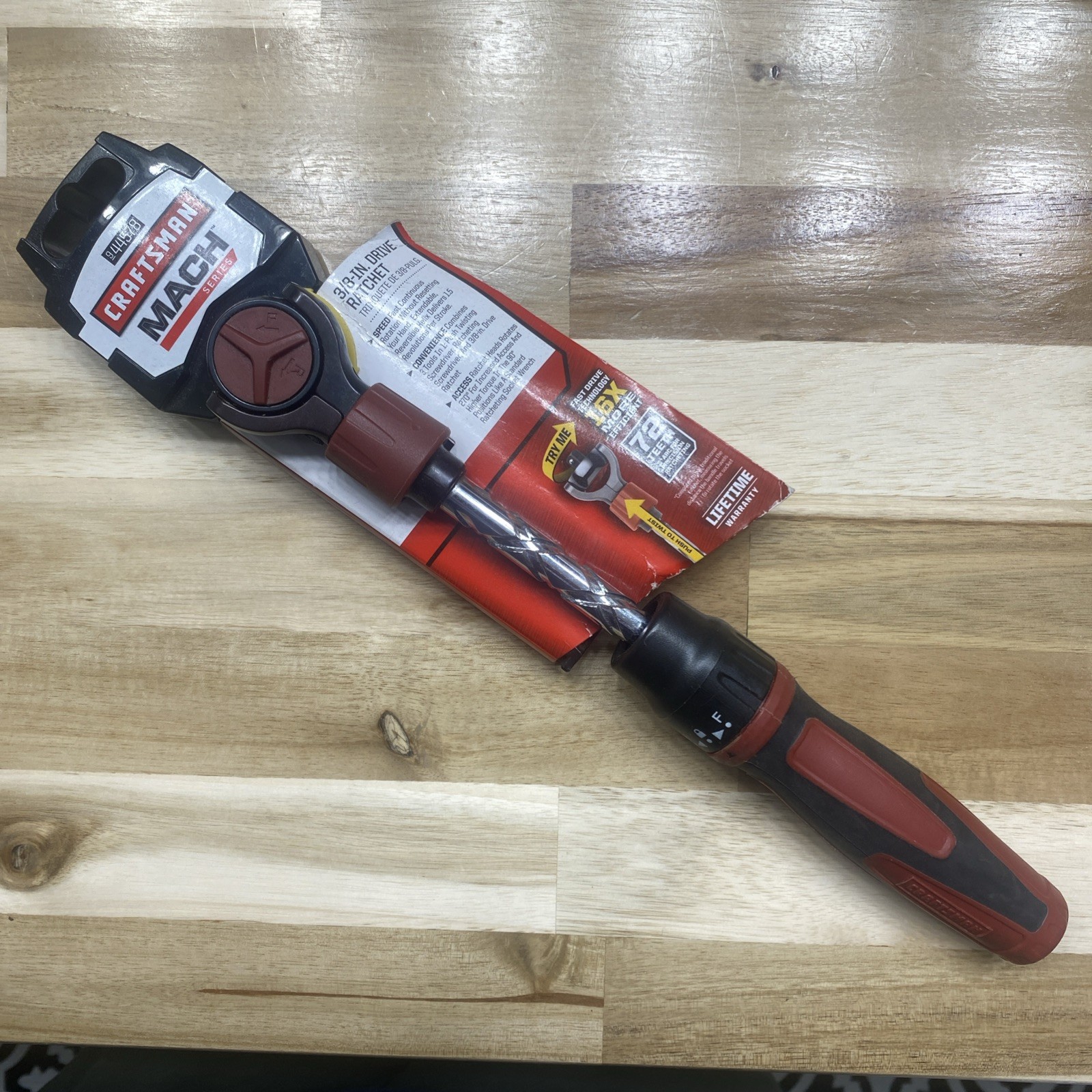 Craftsman Mach Series 3/8” Drive 72-Tooth Flex Head Extendable Ratchet 944578