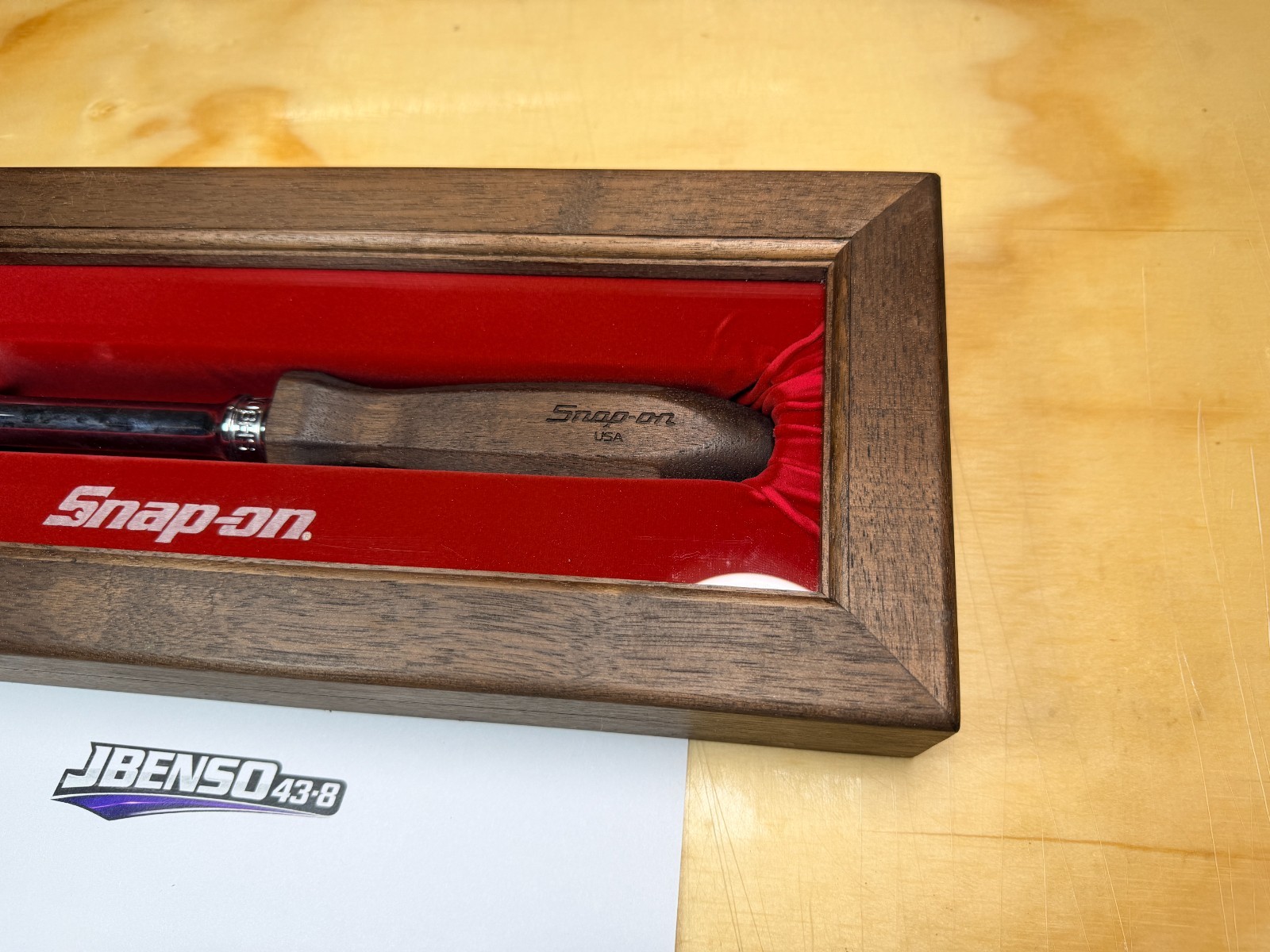 Snap-on Tools USA NEW RARE LIMITED 2014 Wooden Grip Award Display Case Set SH80A