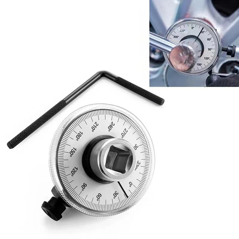 360 Degree 1/2″ Drive Torque Angle Gauge Meter Rotation Measure Wrench Tool