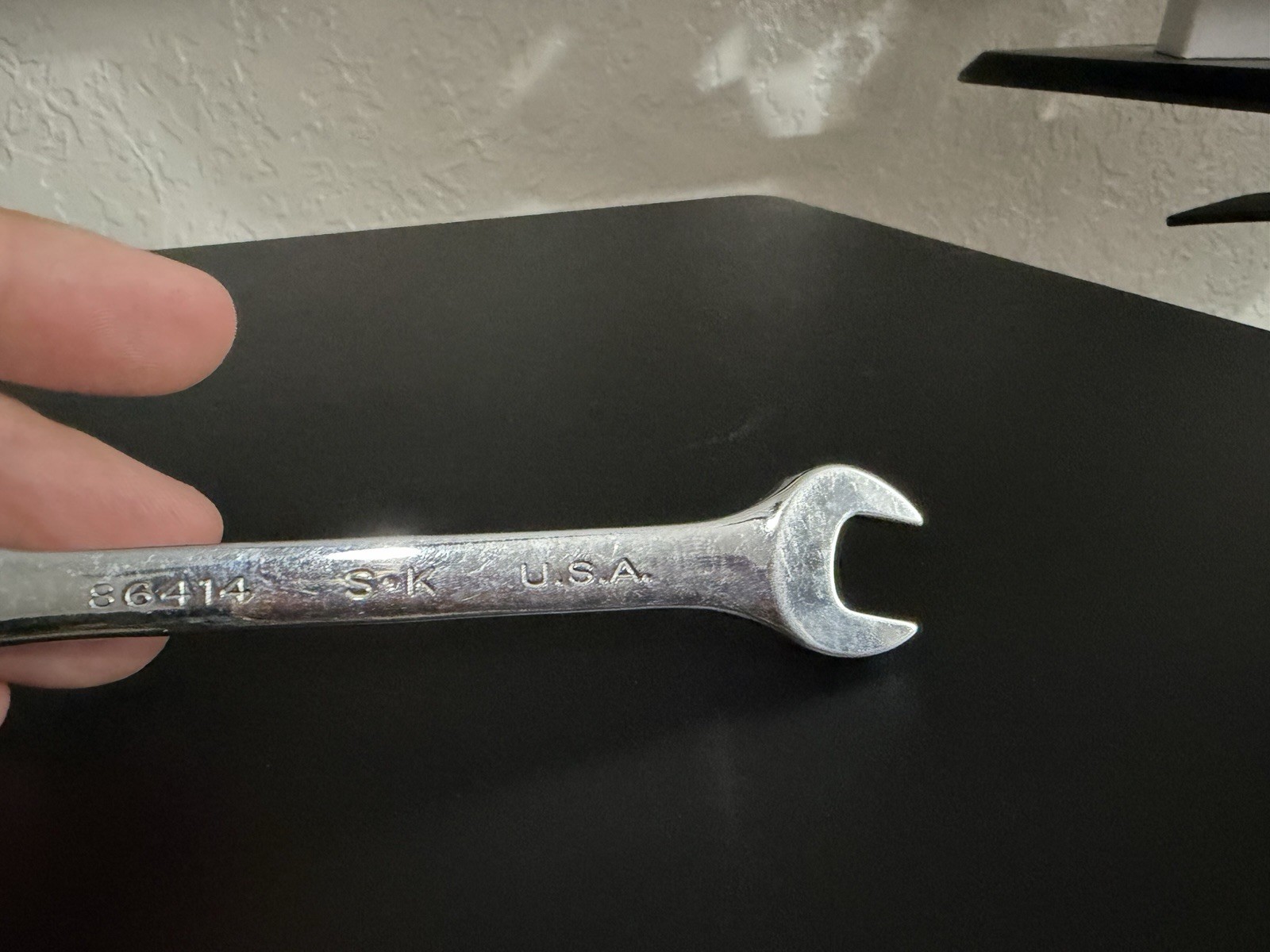 SK Hand Tool 86414 Regular Open End Wrench, 7/16 x 1/2-Inch, Full Polished