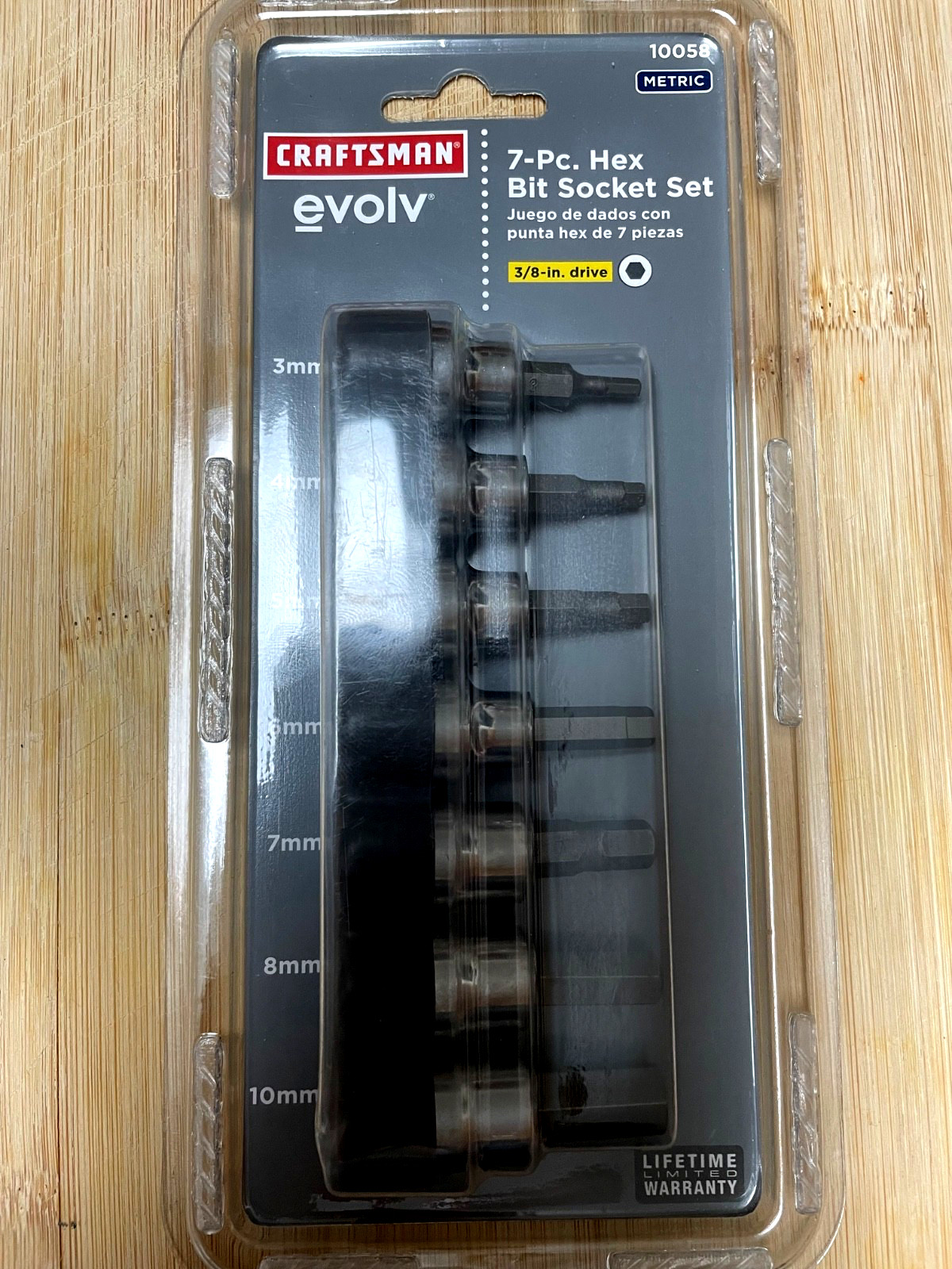 New Craftsman 7 Pc Hex Bit Socket Set Metric 3/8 Dr 10058