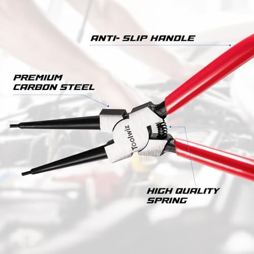 4Pcs Snap Ring Pliers Set – 7″ Internal/External Circlip C Clip Retaining Tools,
