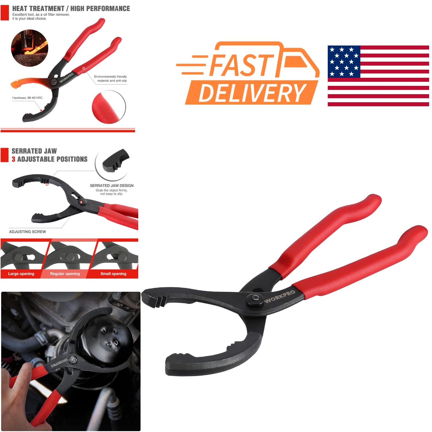 Oil Filter Wrench Tool 12 Inch Adjustable for Engine Filters and Fittings