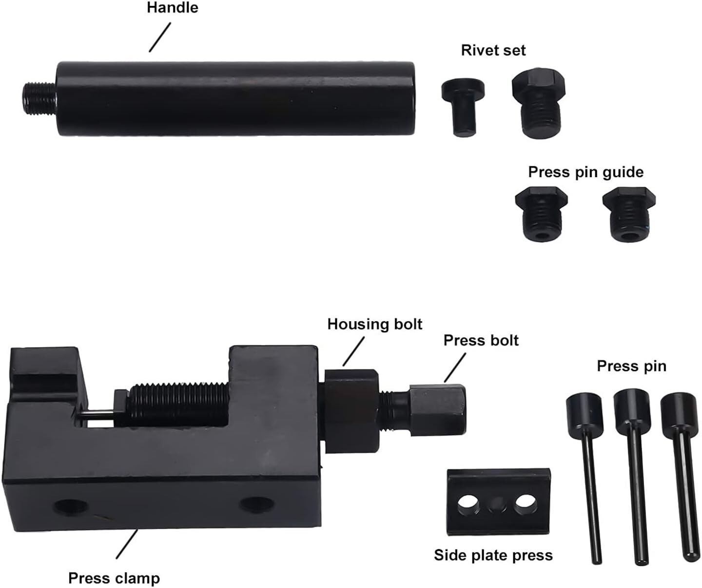 Motorcycle Chain Breaker Kit Chain Cutter Rivet Tool 520/525/530/630 Pitch ATV