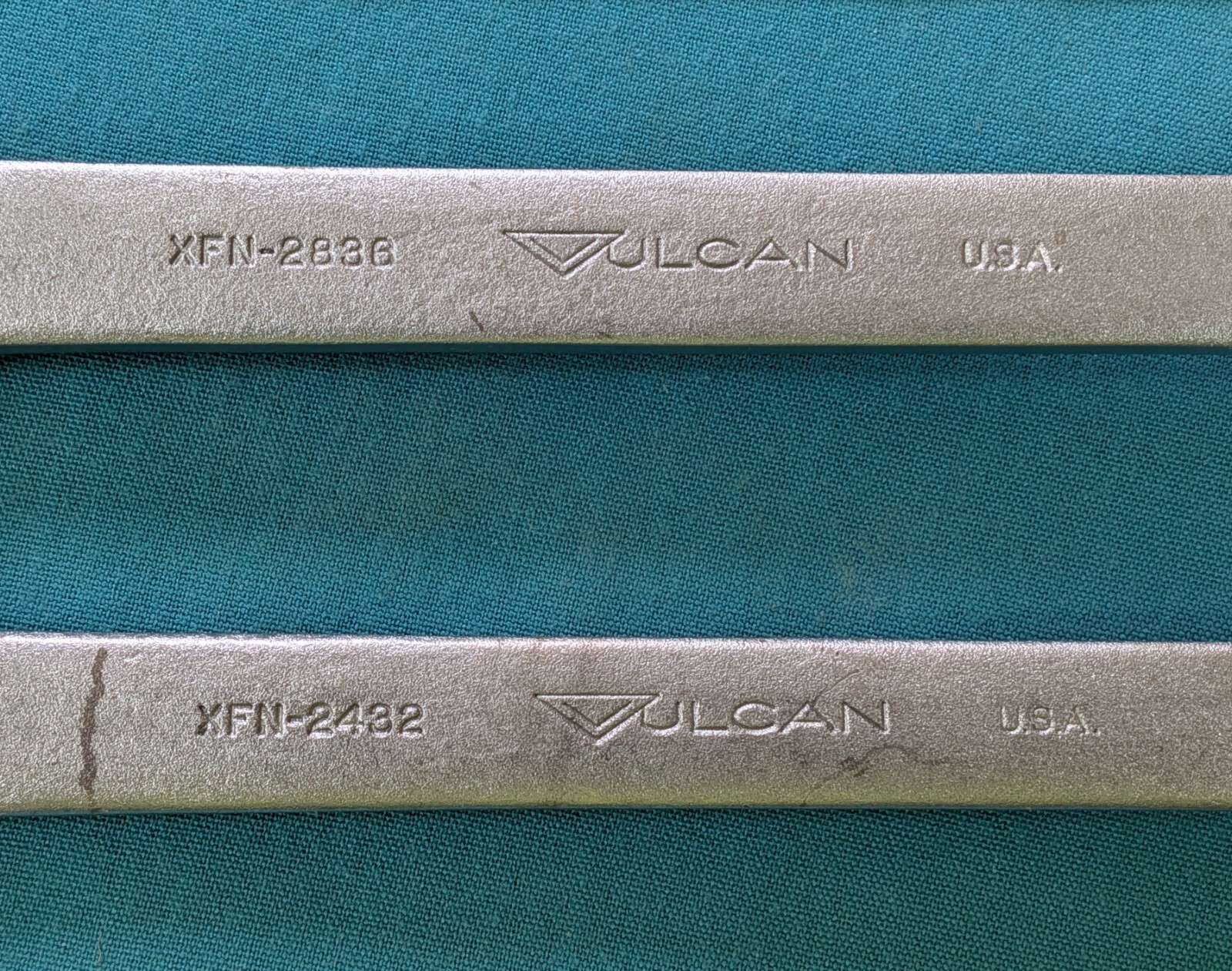 NICE Vintage VULCAN USA Flare Nut Line Wrench Pair XFN-2836 & 2432 Polished Face