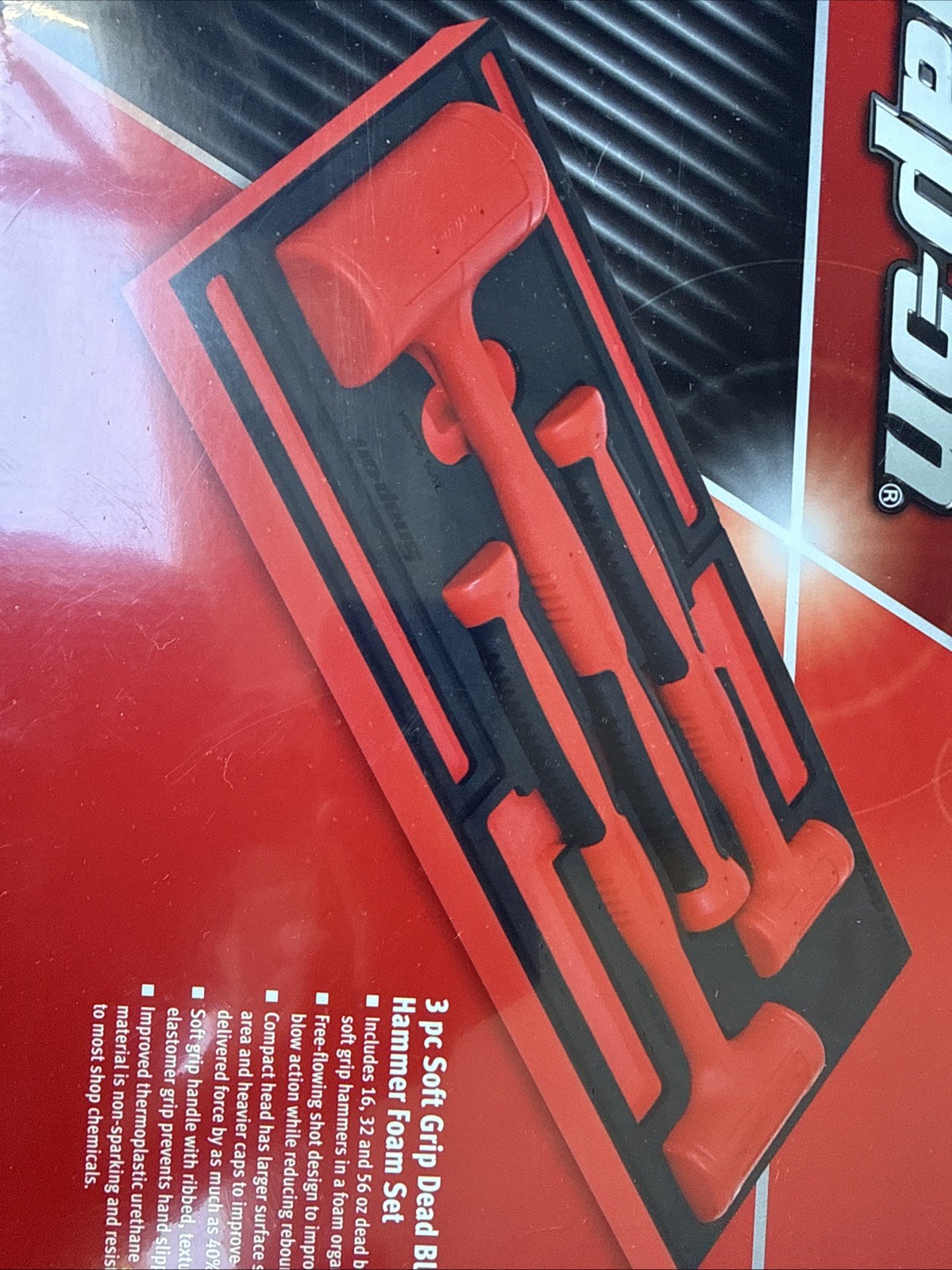For Snap-on Tools NEW RED 3pc Soft Grip DeadBlow Soft Face Hammer 16/32/56 Oz