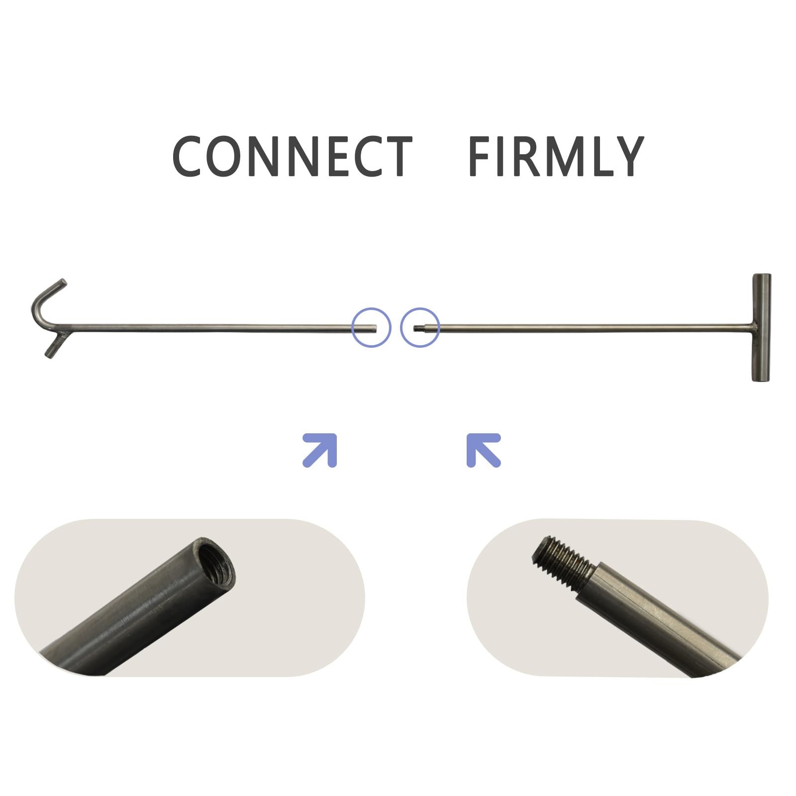 1 PCS 5th Wheel Pin Puller Portable Stainless Steel Type SHook 32 Inch