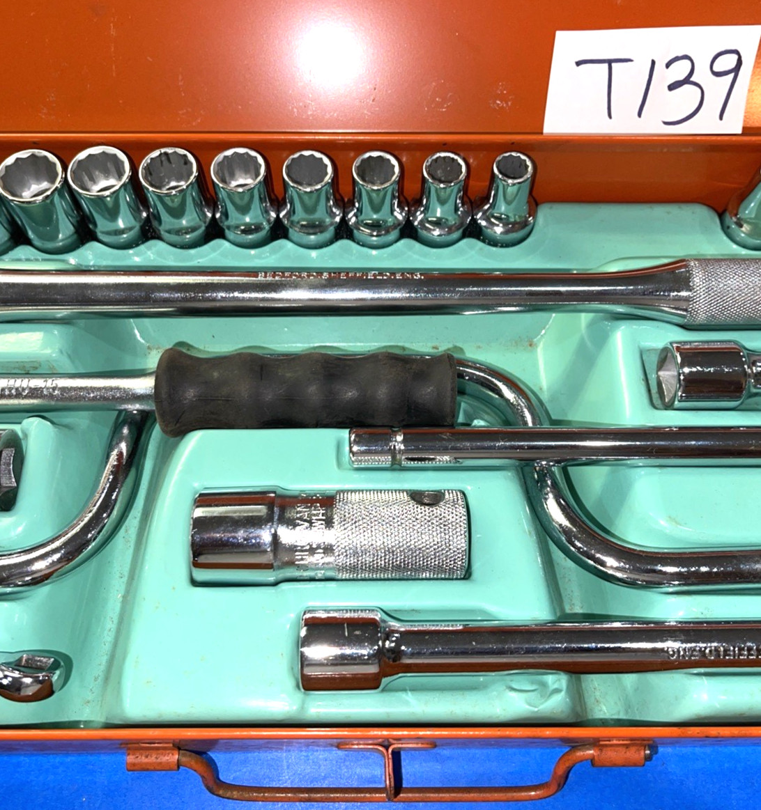BEDFORD SHEFFIELD TOOLS NEW 1/2 DRIVE 37 PIECE GENERAL SERVICE SET IN RED BOX