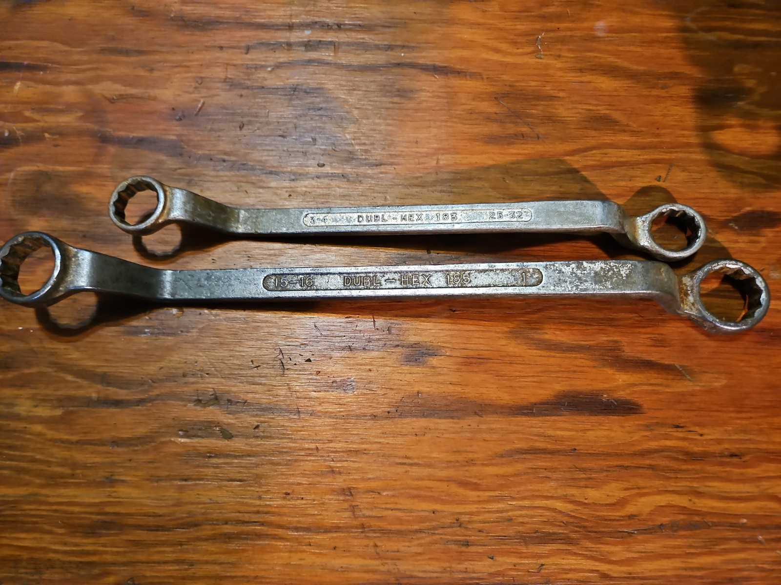 Dubl-Hex Wrench Set 183 185 Gray Canada Alloy Steel 3/4 25-32 15/16 1 Vintage
