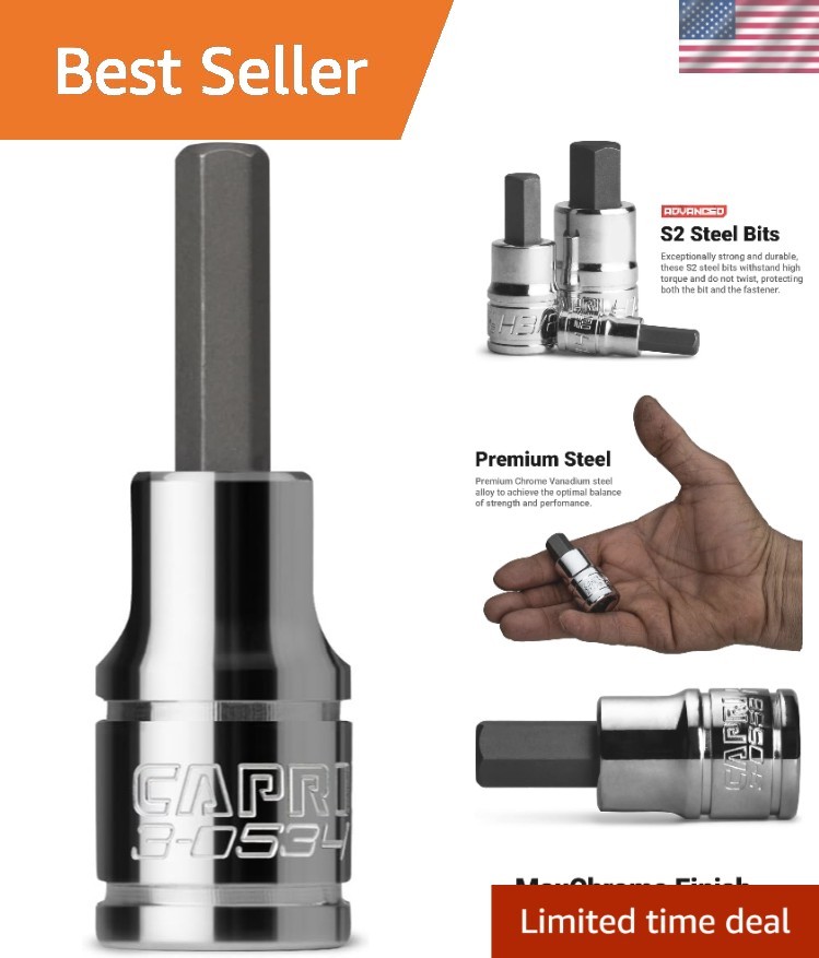 High Torque 4 mm Hex Bit Socket, 1/4-Inch Drive – Chrome Finish Durability