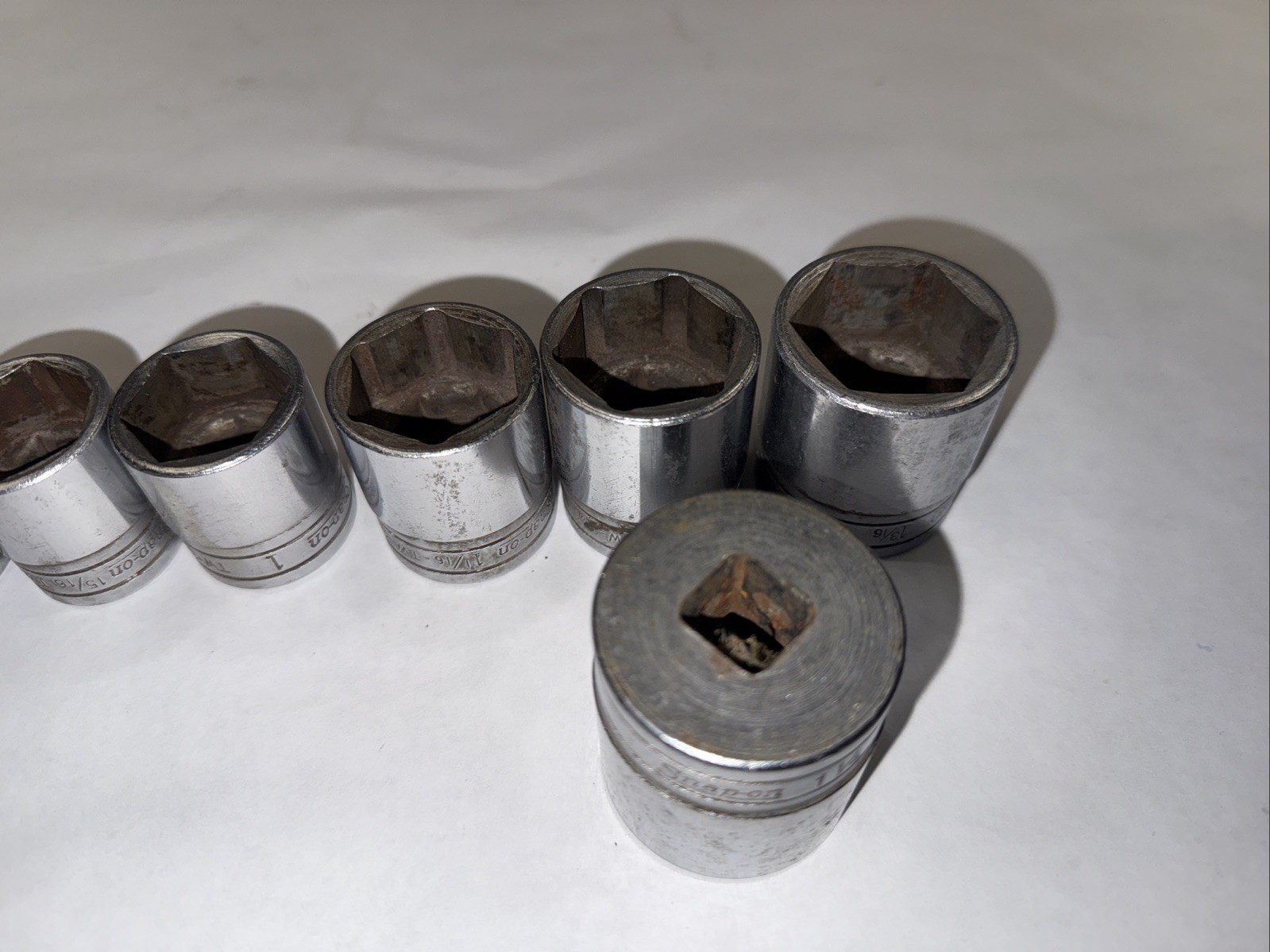 Snap On 1/2 6 Point Shallow Standard Socket Set 13 Pieces One Impact