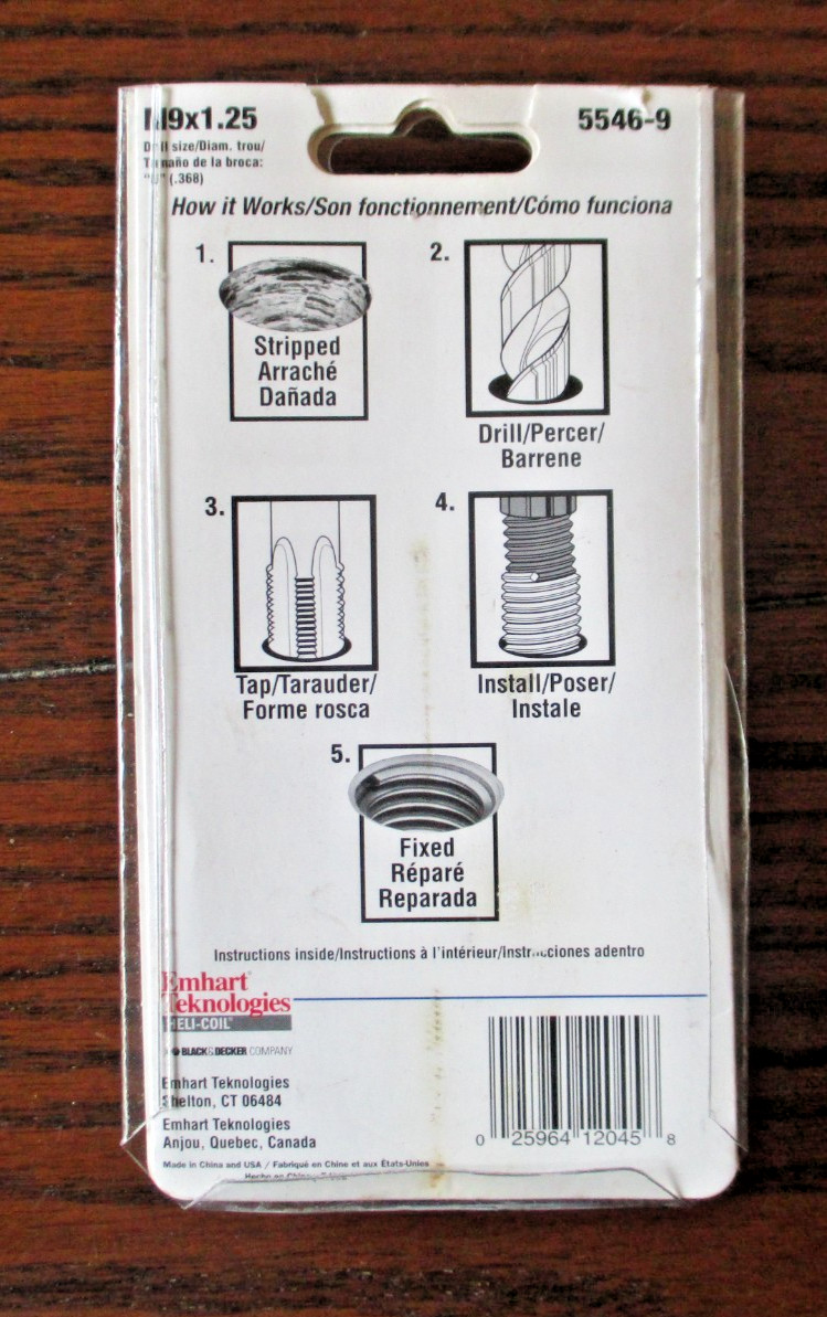 Helicoil 5546-9 M9x1.25 Metric Coarse Thread Repair Kit