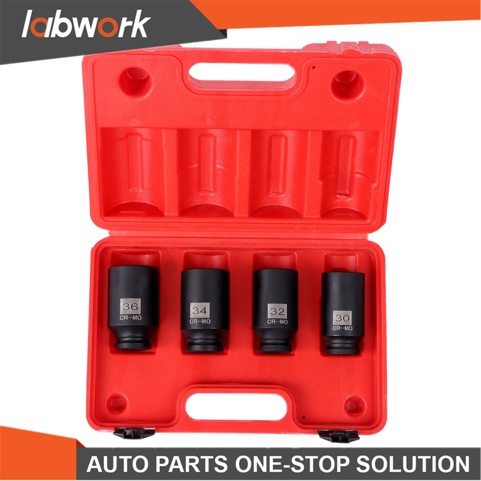 12 Point 30 32 34 36mm 1/2″ Drive Deep Spindle Axle Nut Impact Socket Set