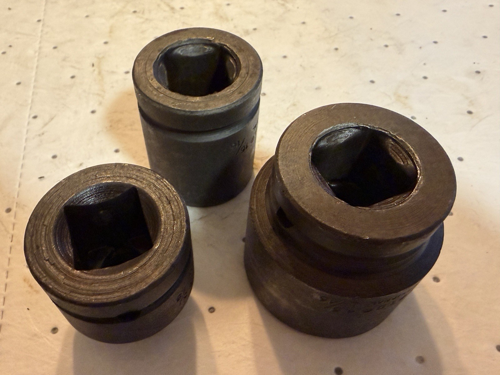 3 Proto Impact Sockets, 5/8” 15/16” 1-5/16” 6 Point 3/4” Drive Short USA