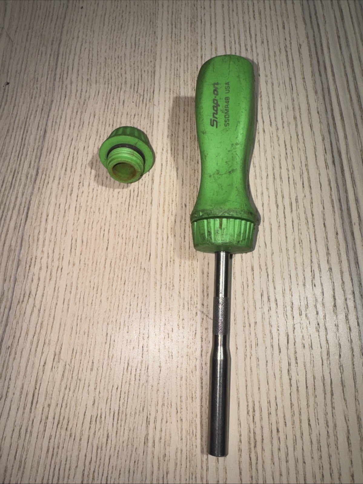 Snap-on SSDMR4B Ratcheting Screwdriver Green Magnetic Handle With 3 Bits USA