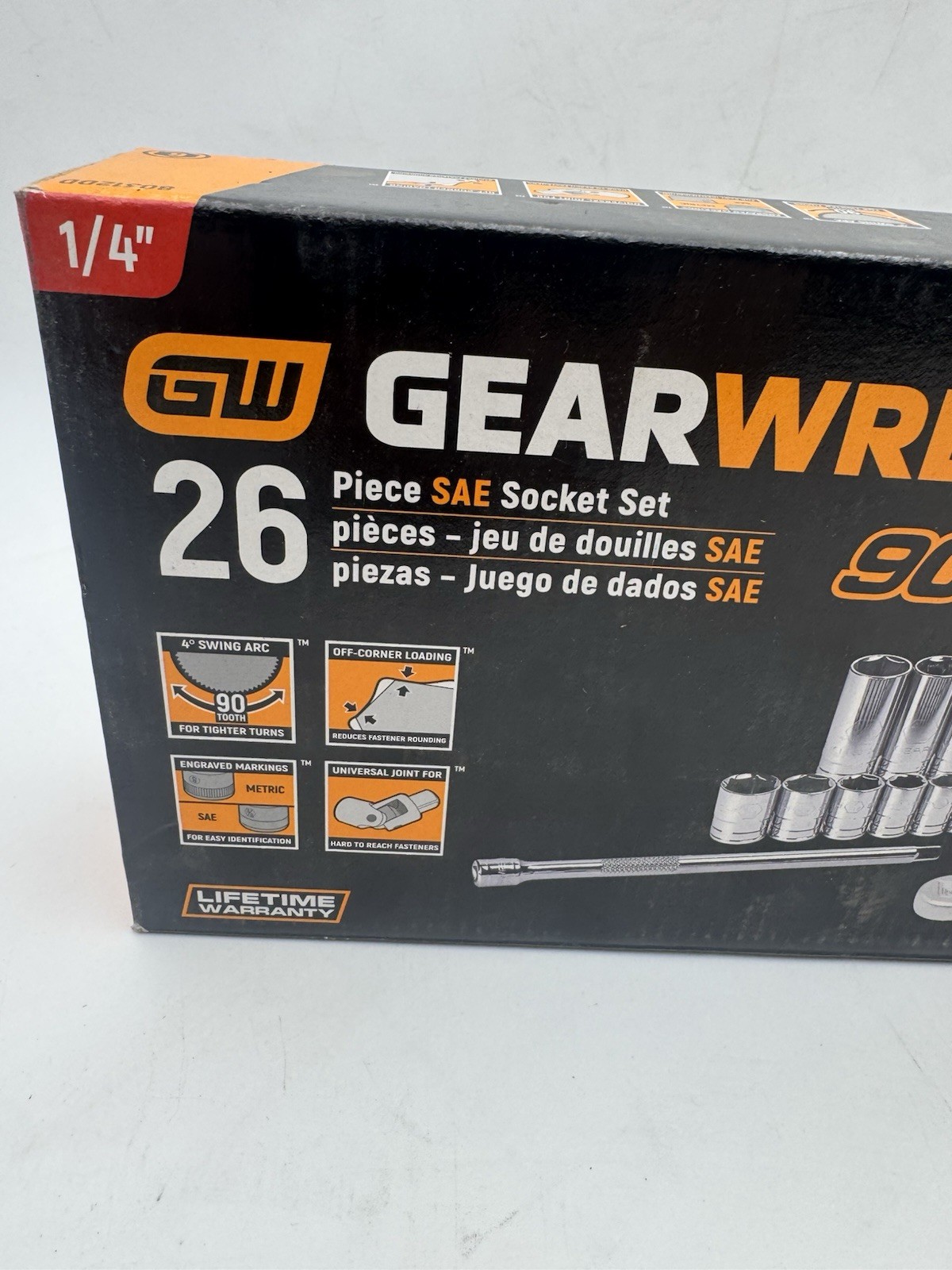 GEARWRENCH 26 Pc. 1/4″ Drive 6 Pt. Standard Mechanics Tool Set, SAE – 80312DD