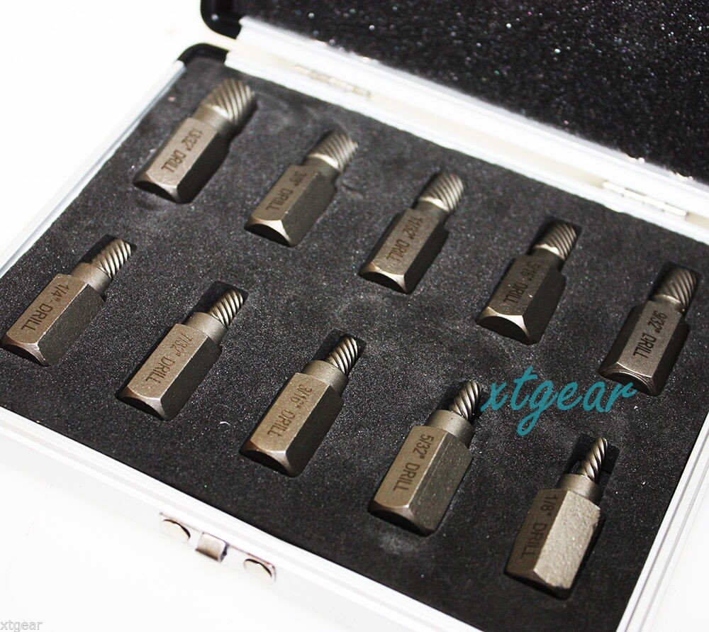 10 Pc 1/8″ to 13/32″ Screw Extractor Set Multi-Spline Remove Broken Studs Pipes