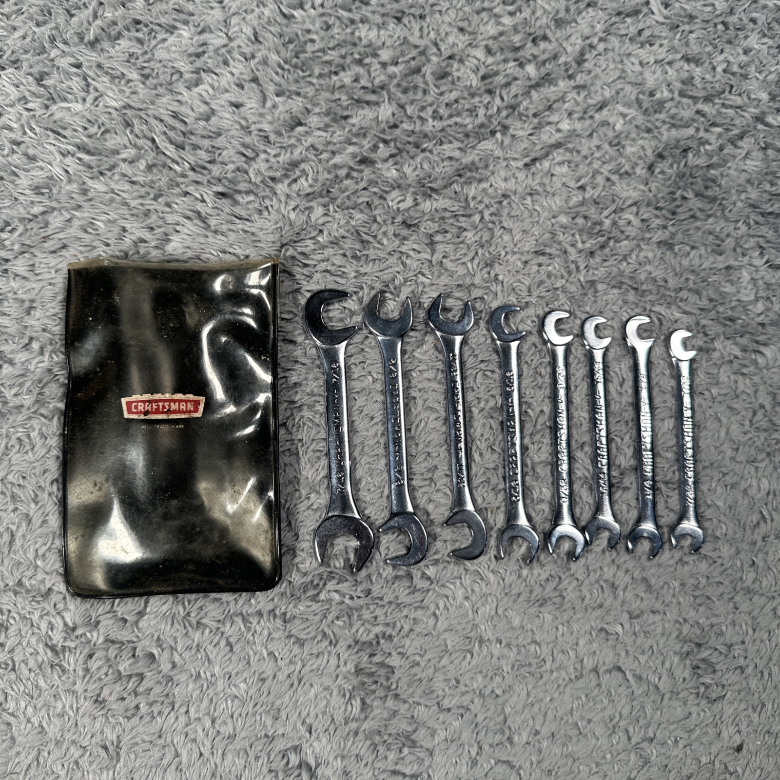 Vintage Sears Craftsman 8 Piece Open End Ignition Wrench Set 9 4306
