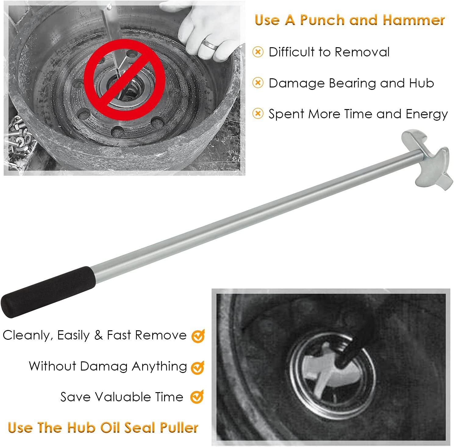 5085 Hub Oil Seal Remover Hub Puller Fit for Trailer & Truck Axles Removes Seals