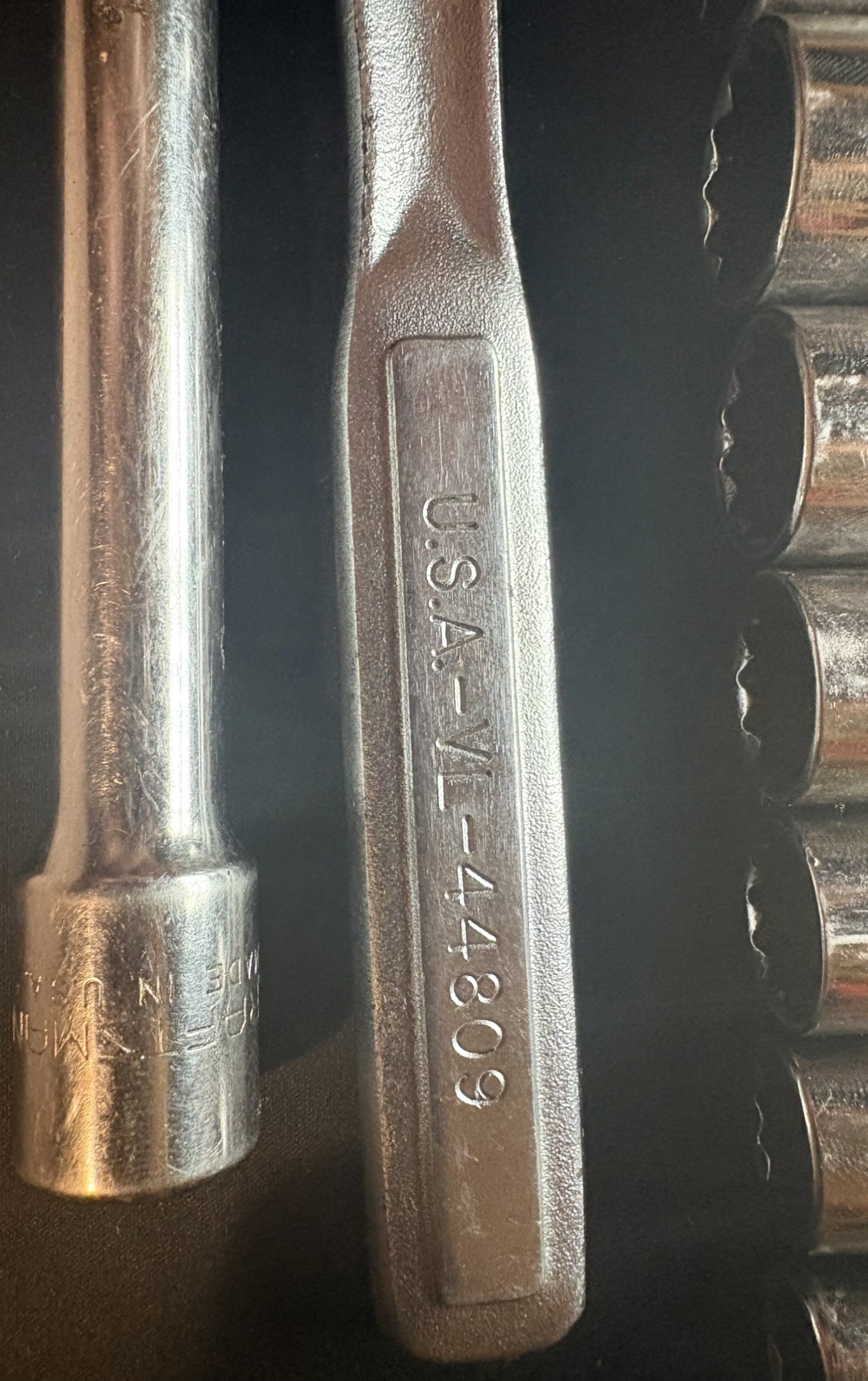Vintage Craftsman USA 1/2” Drive Complete Socket Set 3/8-1-1/8 w/44809 Ratchet