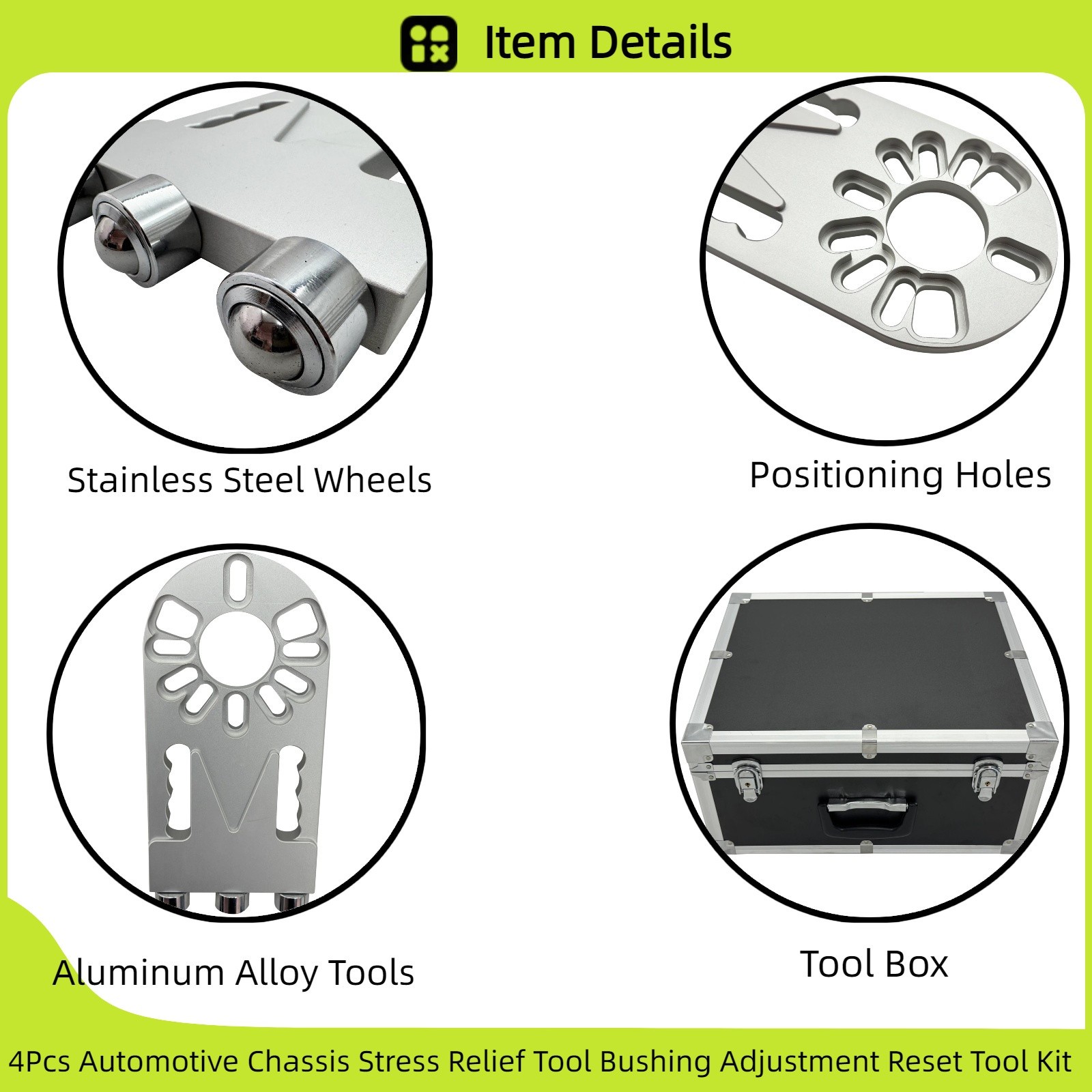 4Pcs Automotive Chassis Stress Relief Tool Bushing Reset Tool Aluminum Alloy