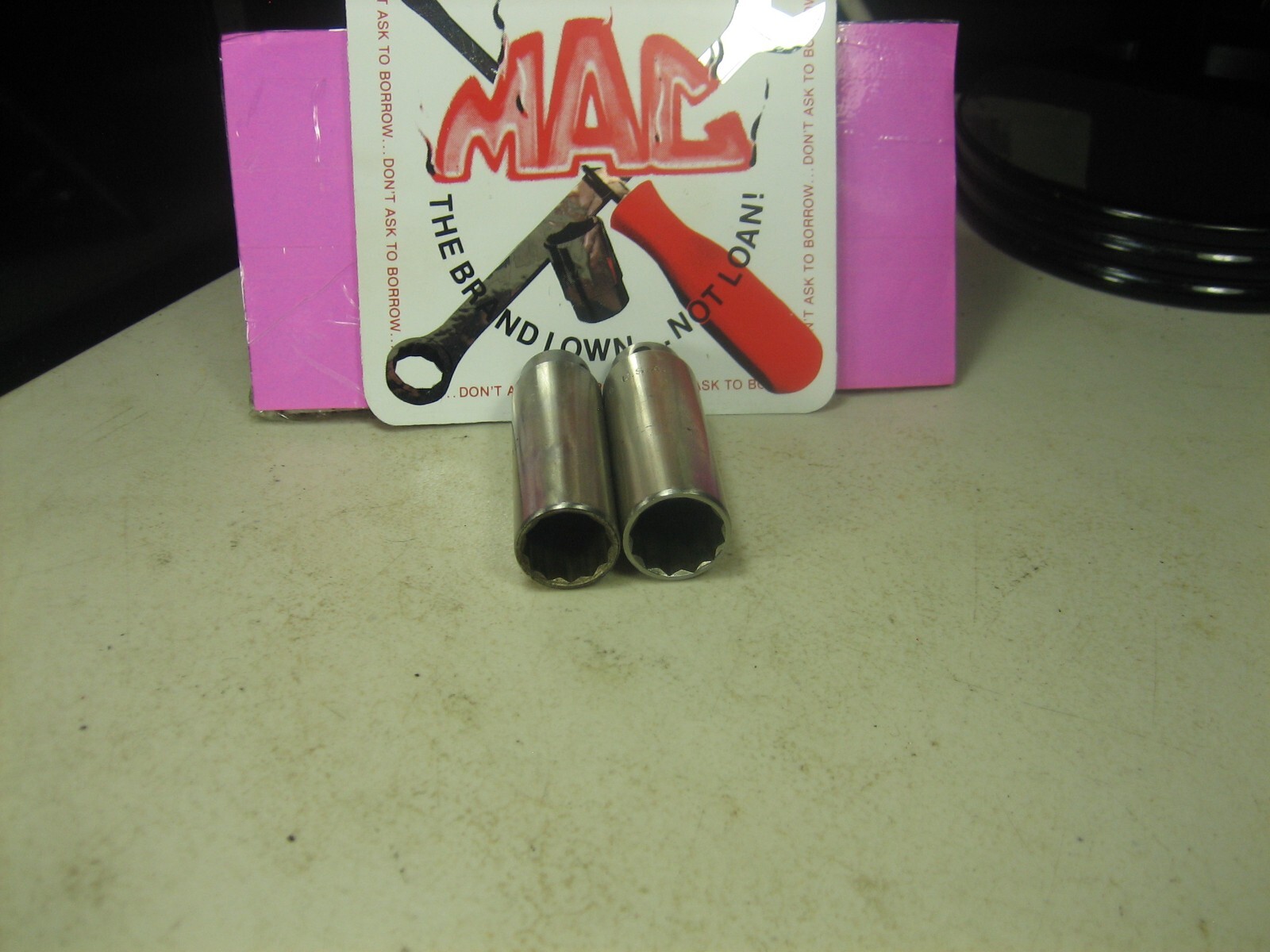 MAC TOOLS – Lot Of 2 Deep Sockets, 3/8″ Drive,12pt (5/8” & 11/16”)