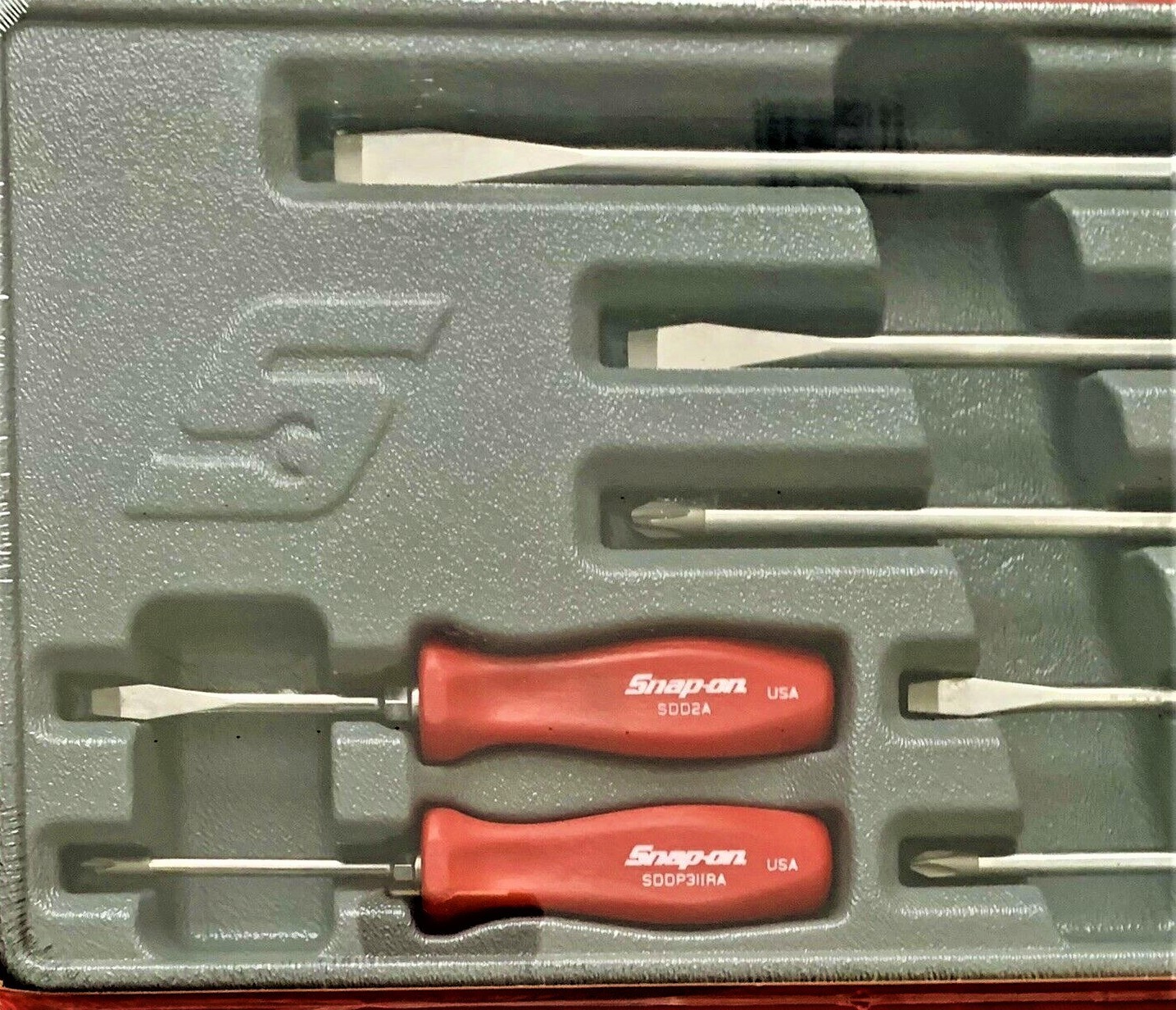 *NEW* Snap On Screwdriver Set, Combination 7 Pcs. *RED HARD HANDLES* SDDX70AR