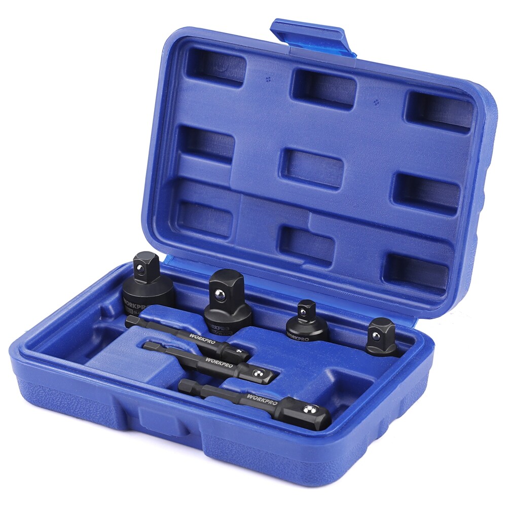 WORKPRO 7PIECE Impact Socket Adapter Set 1/4″ Drill Extension Set 1/2″ 3/8″ 1/4″