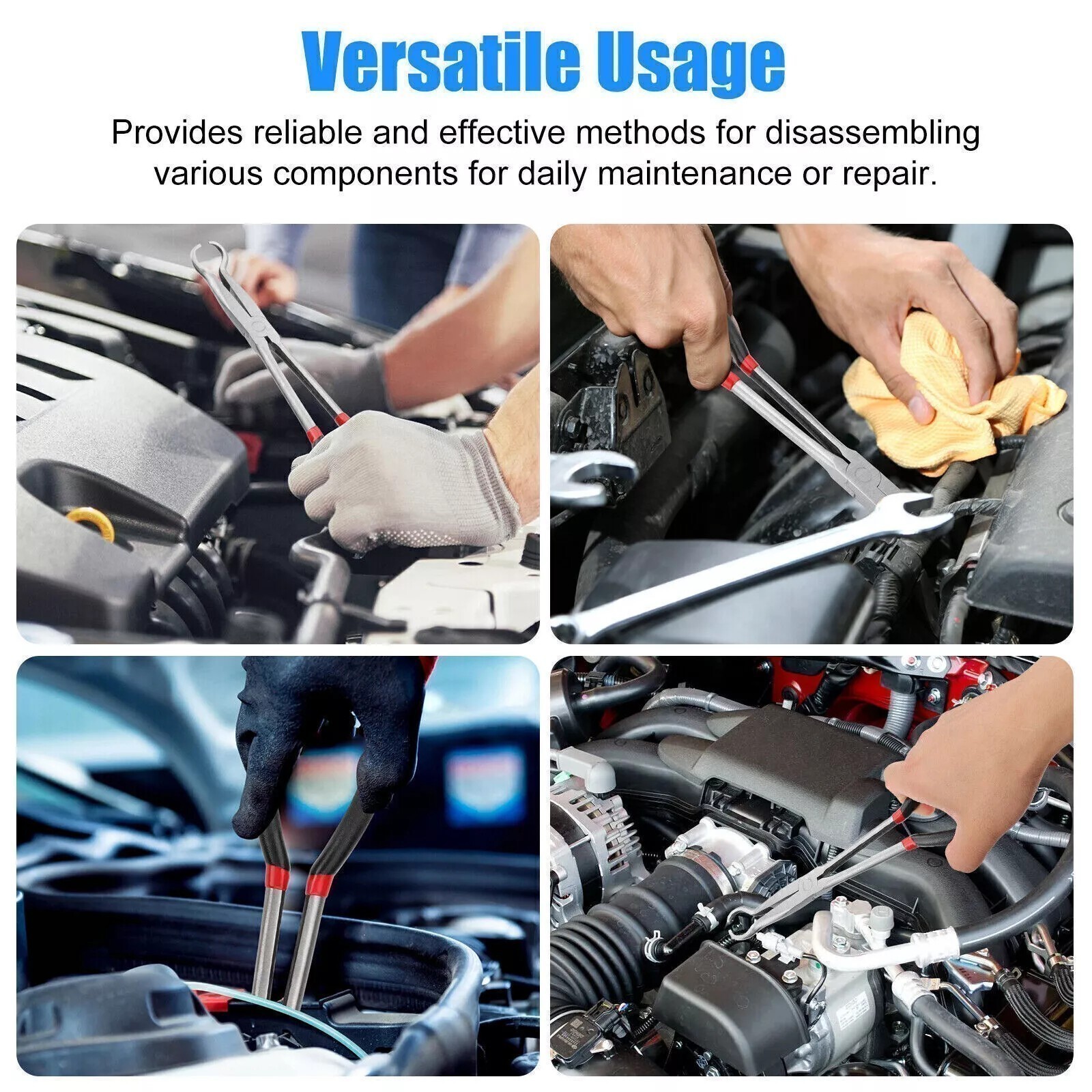 11″ Long Reach Spark Plug Boot Pliers – Hose Grip Removal Tool for Auto