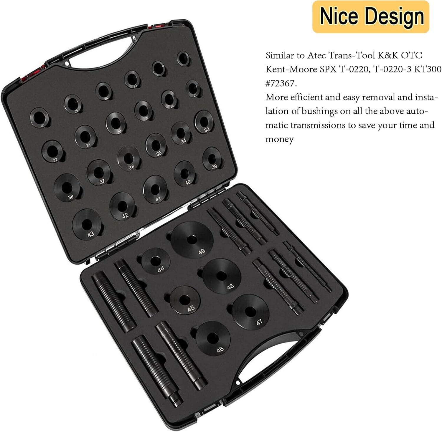 for GM/Ford/Chrysler Transmission Master Bushing Driver Tool Kit T-0220-39,39Pcs