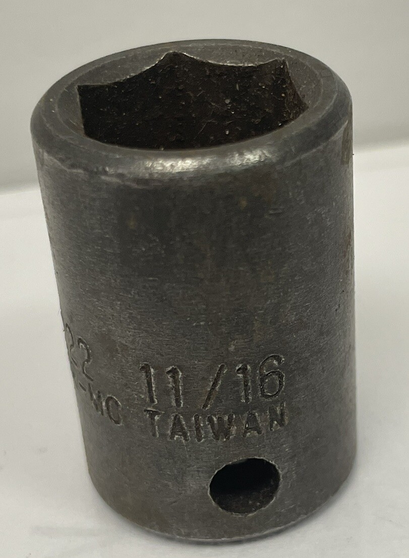 Sunex 222 11/16″ 1/2″ Drive 6 Point Shallow Impact Socket Standard Tools 6pt SAE