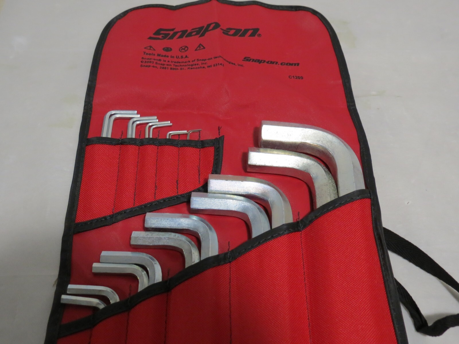 Snap-on AW1020DK 20 pc SAE L-Shaped Hex Wrench Set (.028-3/4″) w/ Bag