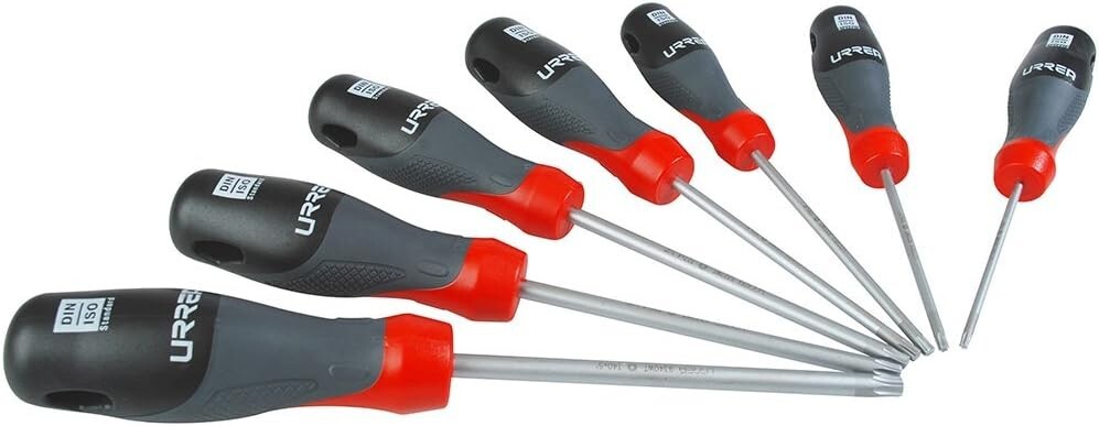 URREA JDTT7 – 7 Pieces Trimaterial Handle TORX Screwdrivers Set in Tray