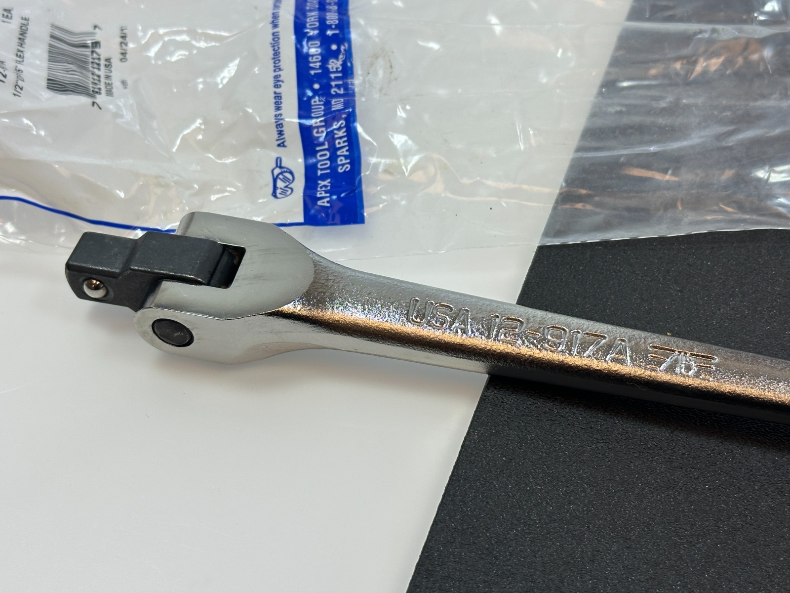 🇺🇸 NEW Armstrong USA 12-917A 1/2″ Flex Handle Breaker Bar 15″ Long Knurled NOS