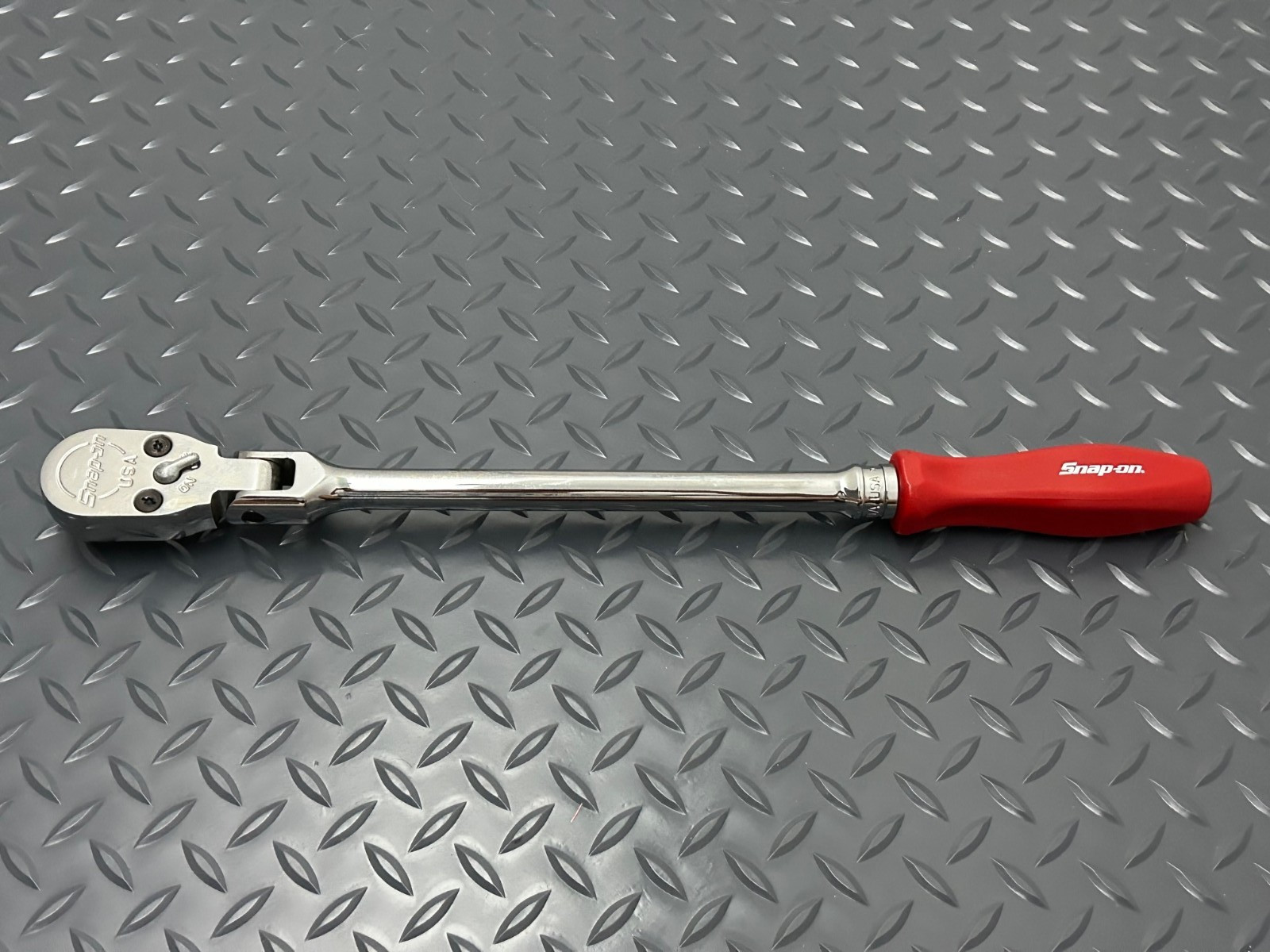 Snap-on Tools RED 1/2″ Drive Flex Head Hard Handle Ratchet SHFD80A USA NEW