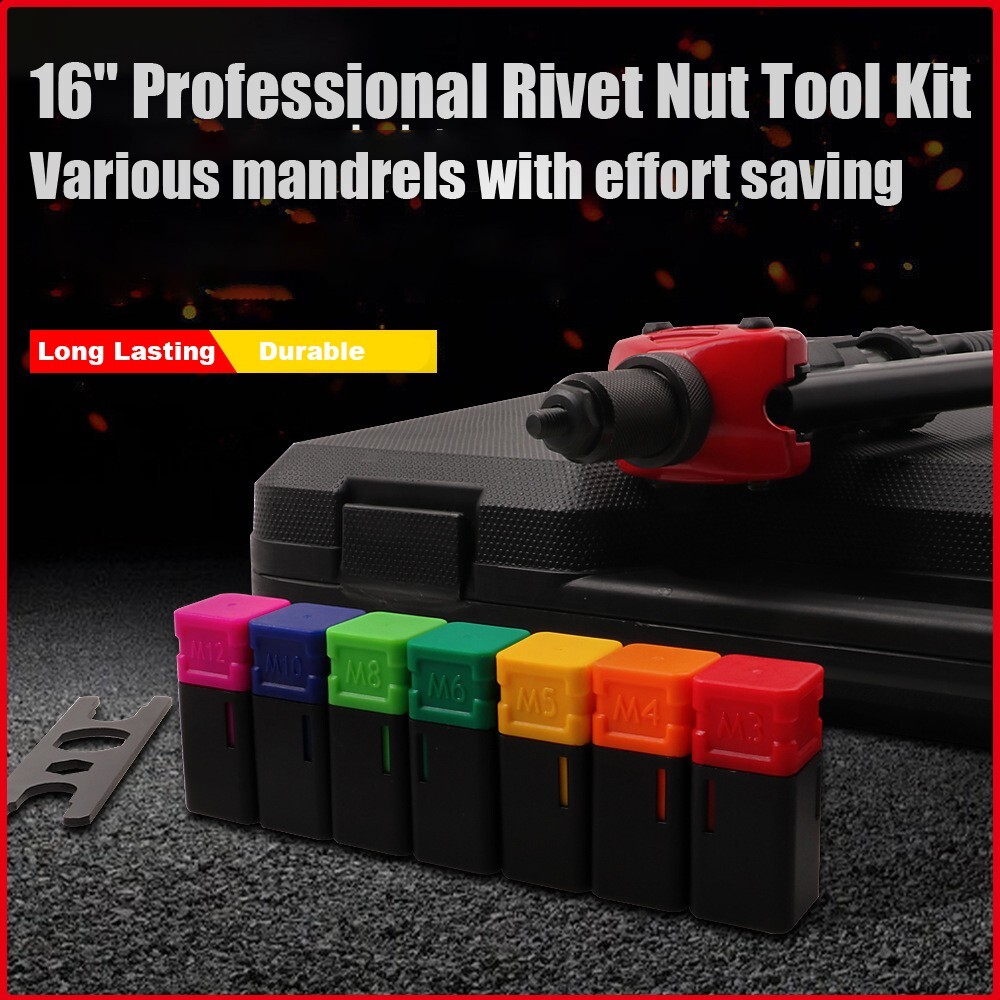 16″ Rivet Gun Rivnut Thread Setting Tool Nut Setter NutSert Metric SAE Riveting
