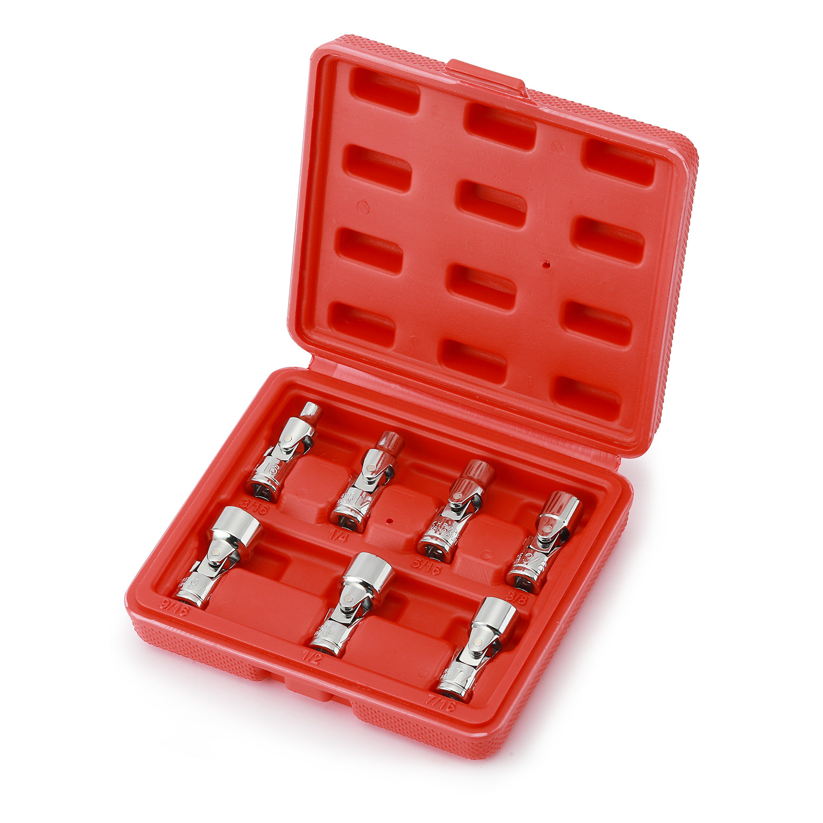 7PCS 1/4″ Drive Universal Flex Socket Set, SAE, 3/16″ to 9/16″, 6-Point, CR-V