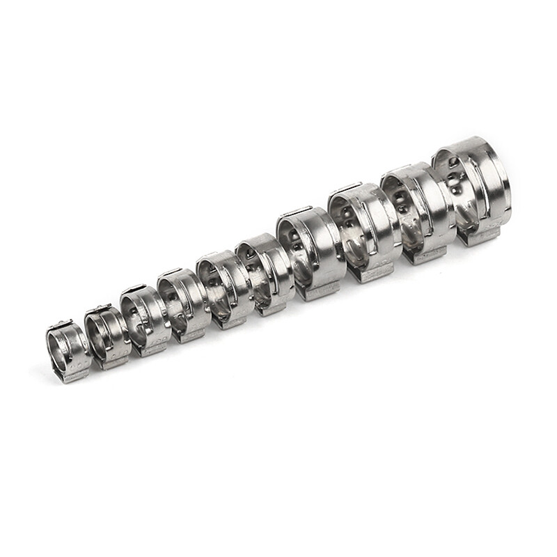130/100 Hose Clamp Single Ear Stainless Steel Clip Crimp Air Water Fuel Pipe Set