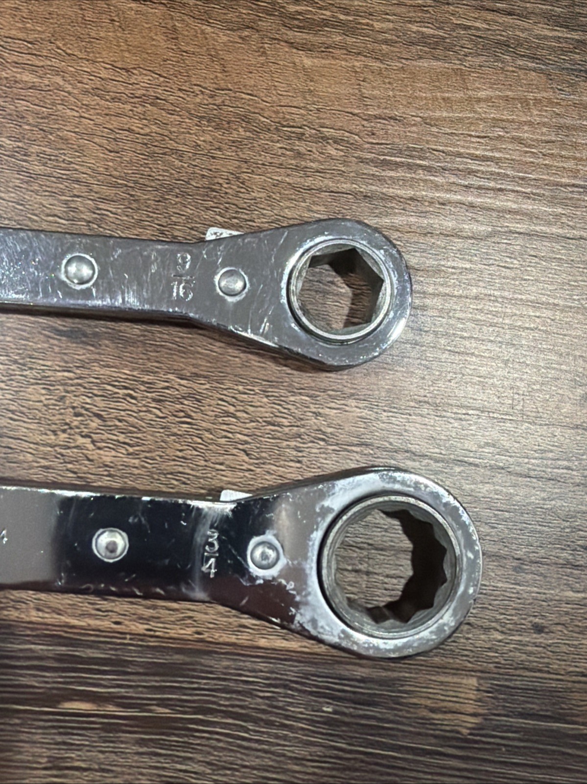 SK Tools 2pc SAE 1/2” to 9/16” Ratcheting Box End Wrench & 5/8” to 3/4” 6 & 12pt