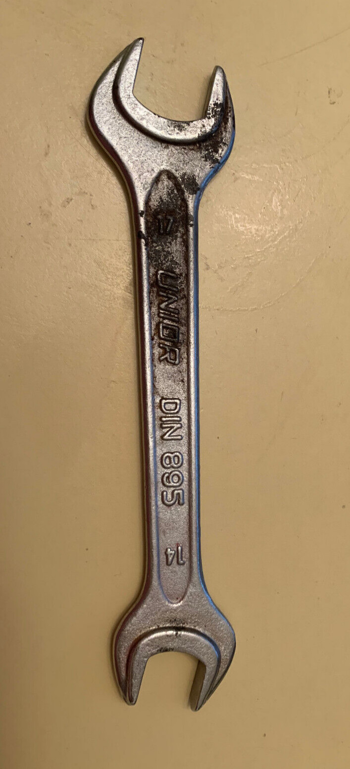 Vintage Unior 14mm 17mm Double Open-End Wrench Mercedes-Benz Din 895