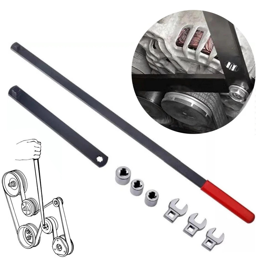 Serpentine Belt Tool Kit,Universal 3/8″ 1/2″ Drive Serpentine Belt Adjust Tighte