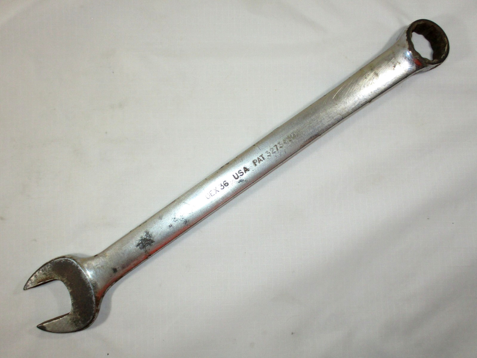 Vintage SNAP-ON Tools 1 1/8″ Combination Wrench~OEX36~USA~Underlined Logo~USED
