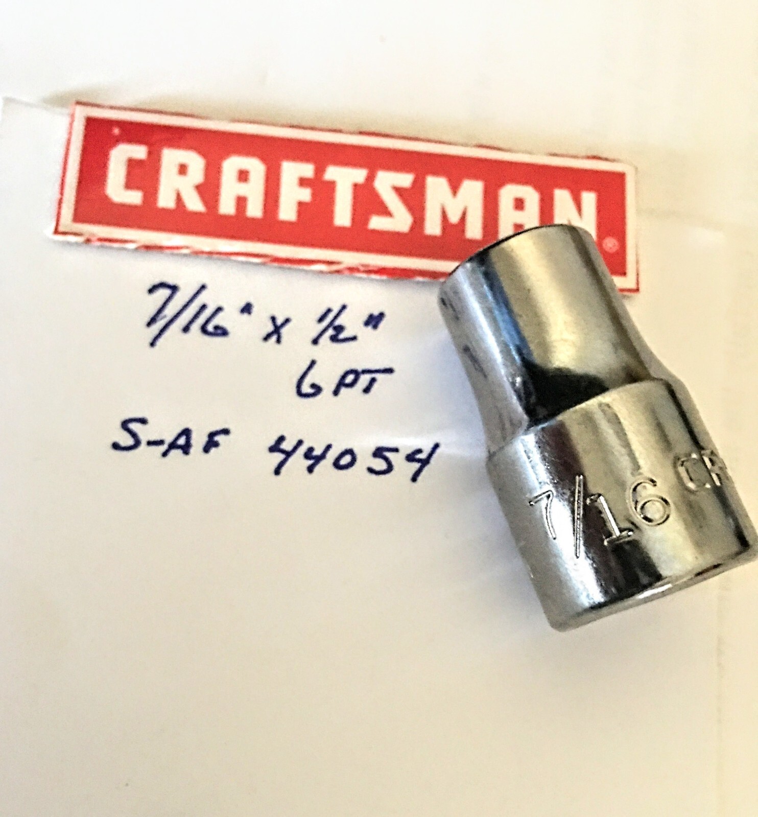 Craftsman 7/16″ x 1/2″ Dr Socket – S-AF 44054- 6 Point – Free USA Shipping