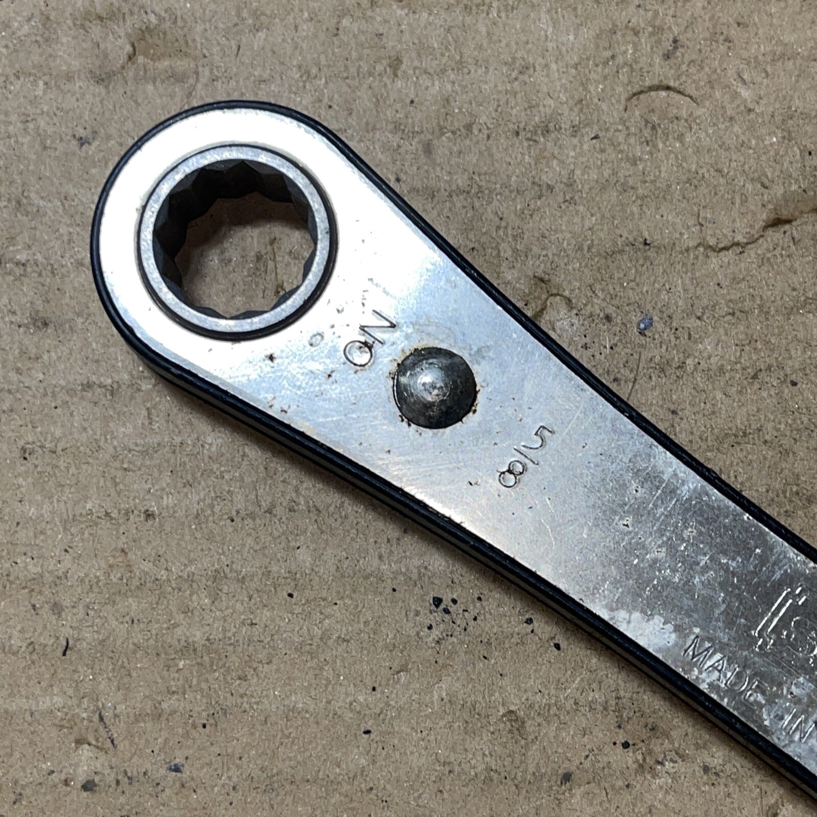 Vintage Stanley USA 85-279 5/8 in X 3/4 in SAE Ratcheting 12 point box wrench