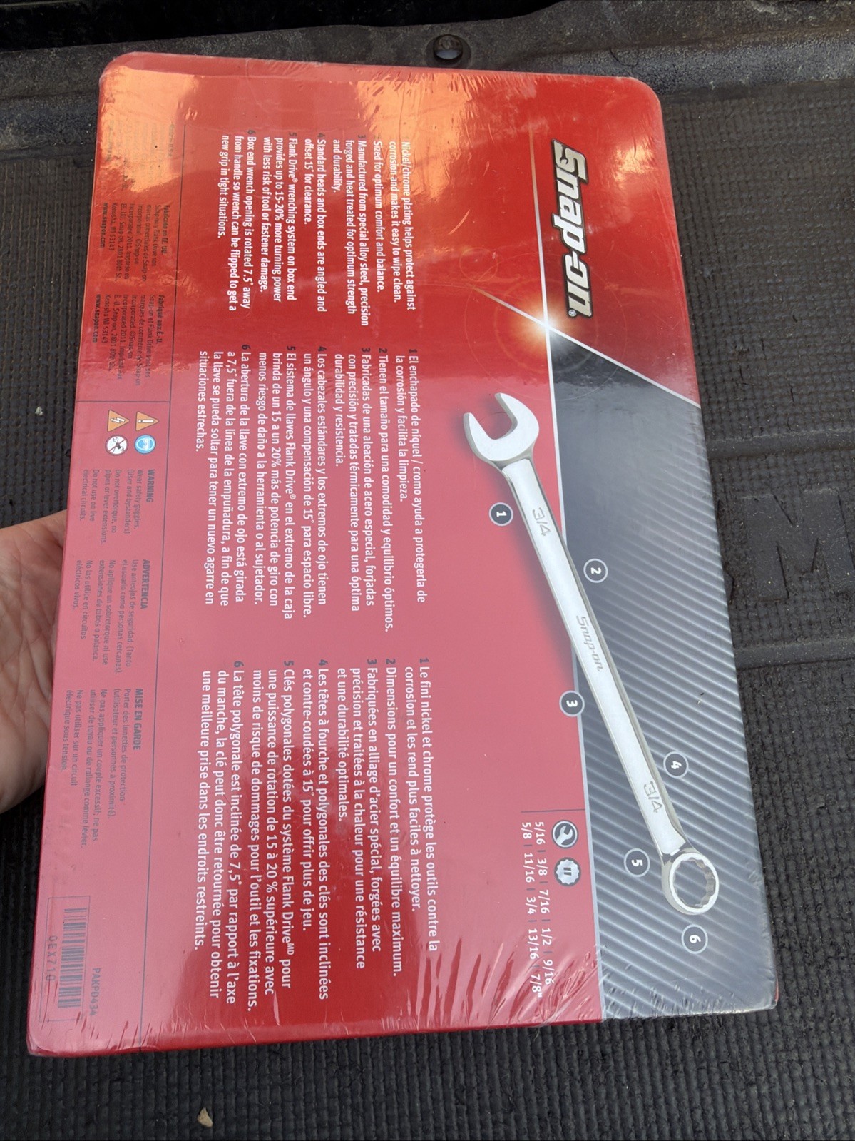 New Snap-on OEX710 10-pc 5/16″ – 7/8″ 12-Point Combination Wrench Set